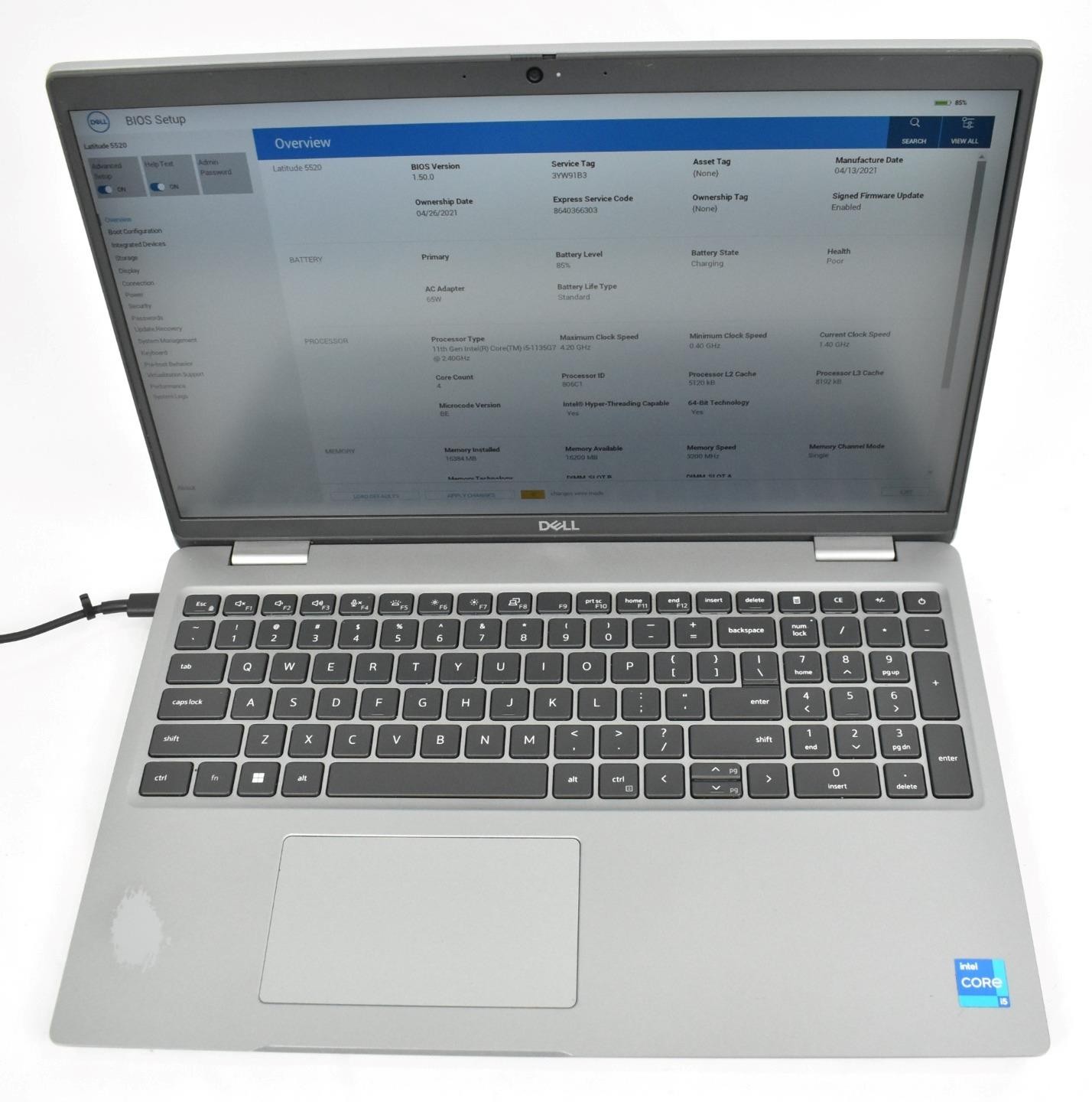 Dell Latitude 5520 Laptop i5-1135G7 2.4GHz 16GB 256GB SSD No OS *See Details*
