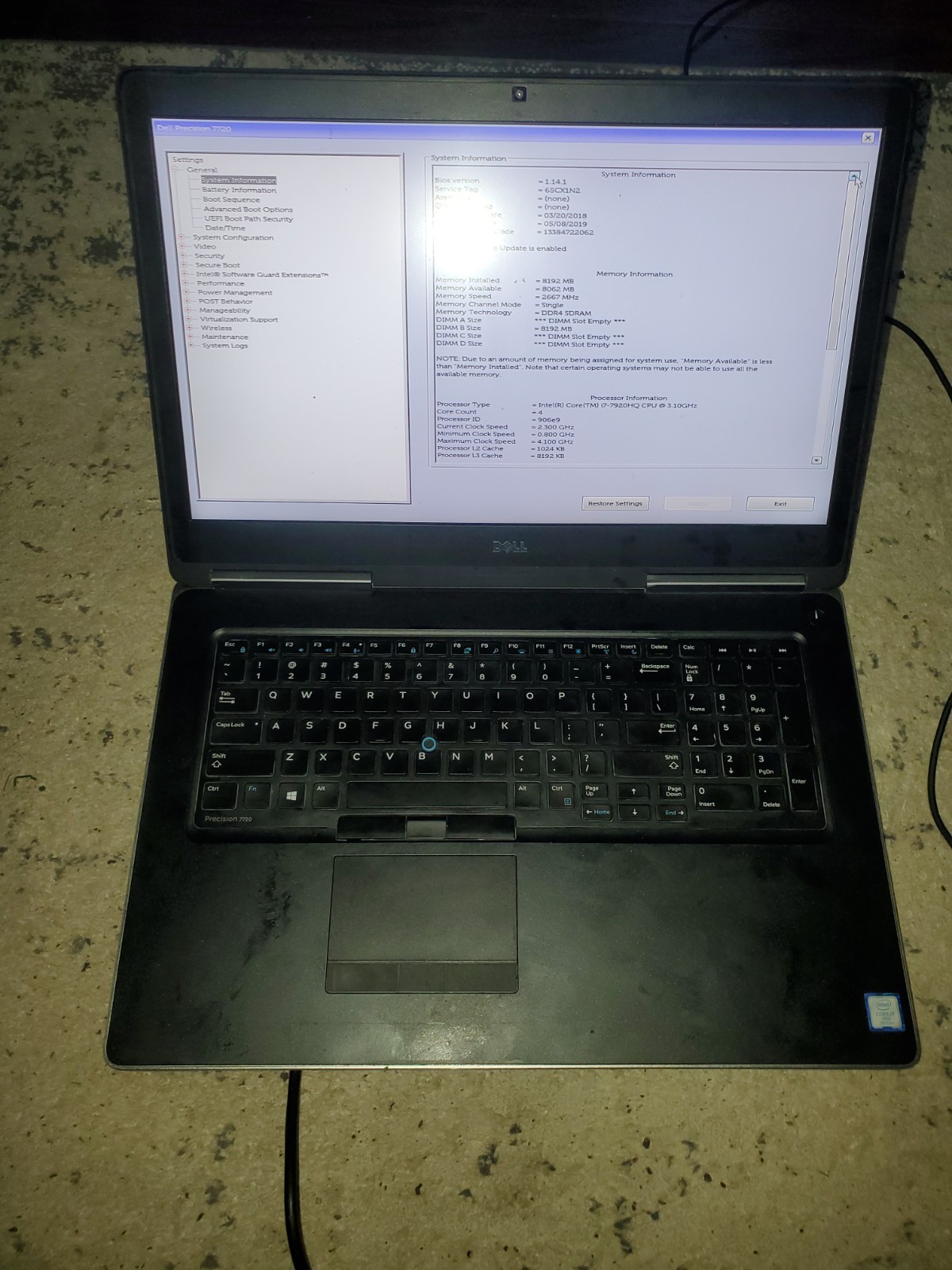 LOT OF 2 Dell Precision 7720 17″ Intel i7-7920HQ NO RMQuadro M1200 PARTS/REPAIR