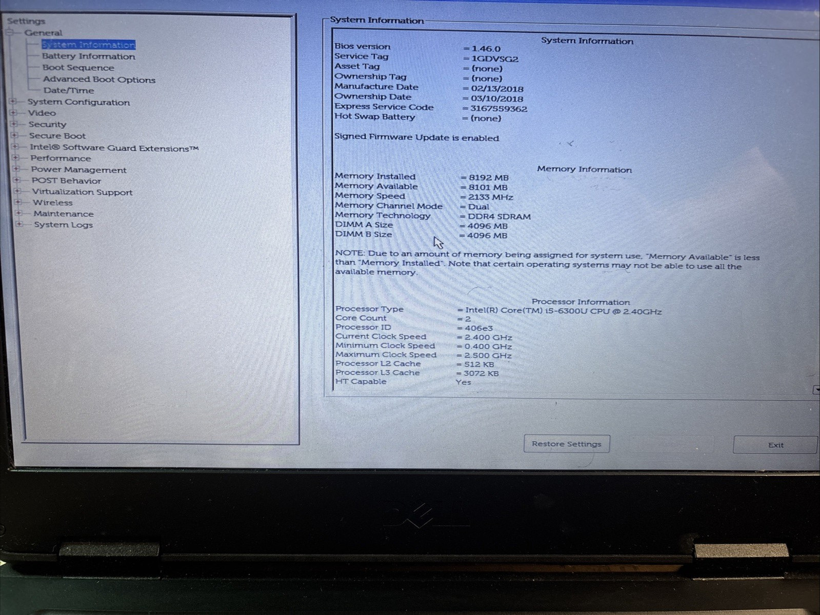 As-Is Dell 14 Rugged 5414 14” i5-6300U 2.4GHz 8GB No HDD Military Laptop