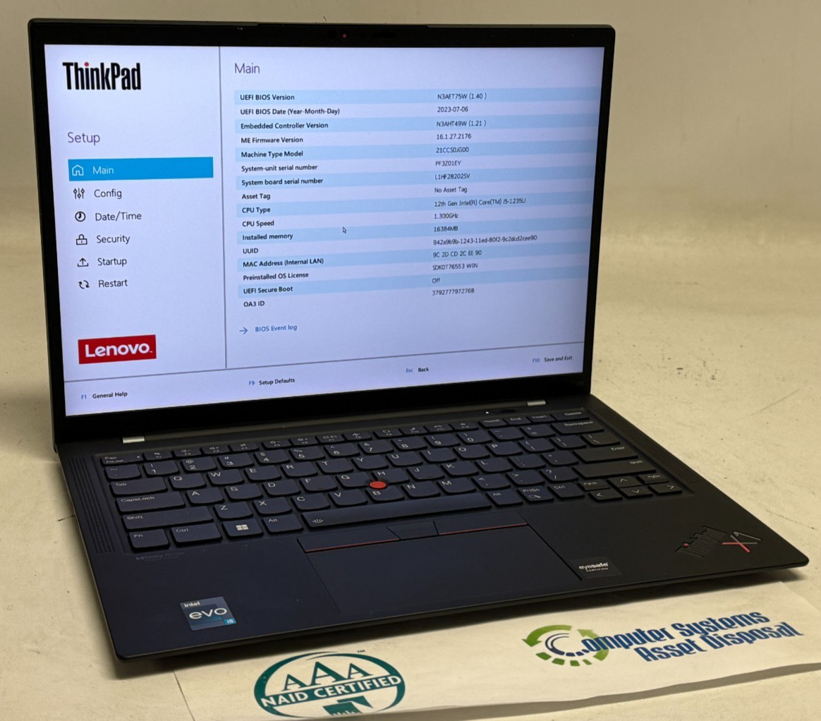 Lenovo ThinkPad X1 Carbon 10th Gen (i5-1235u – 16GB RAM – 256GB SSD – Win11Home)
