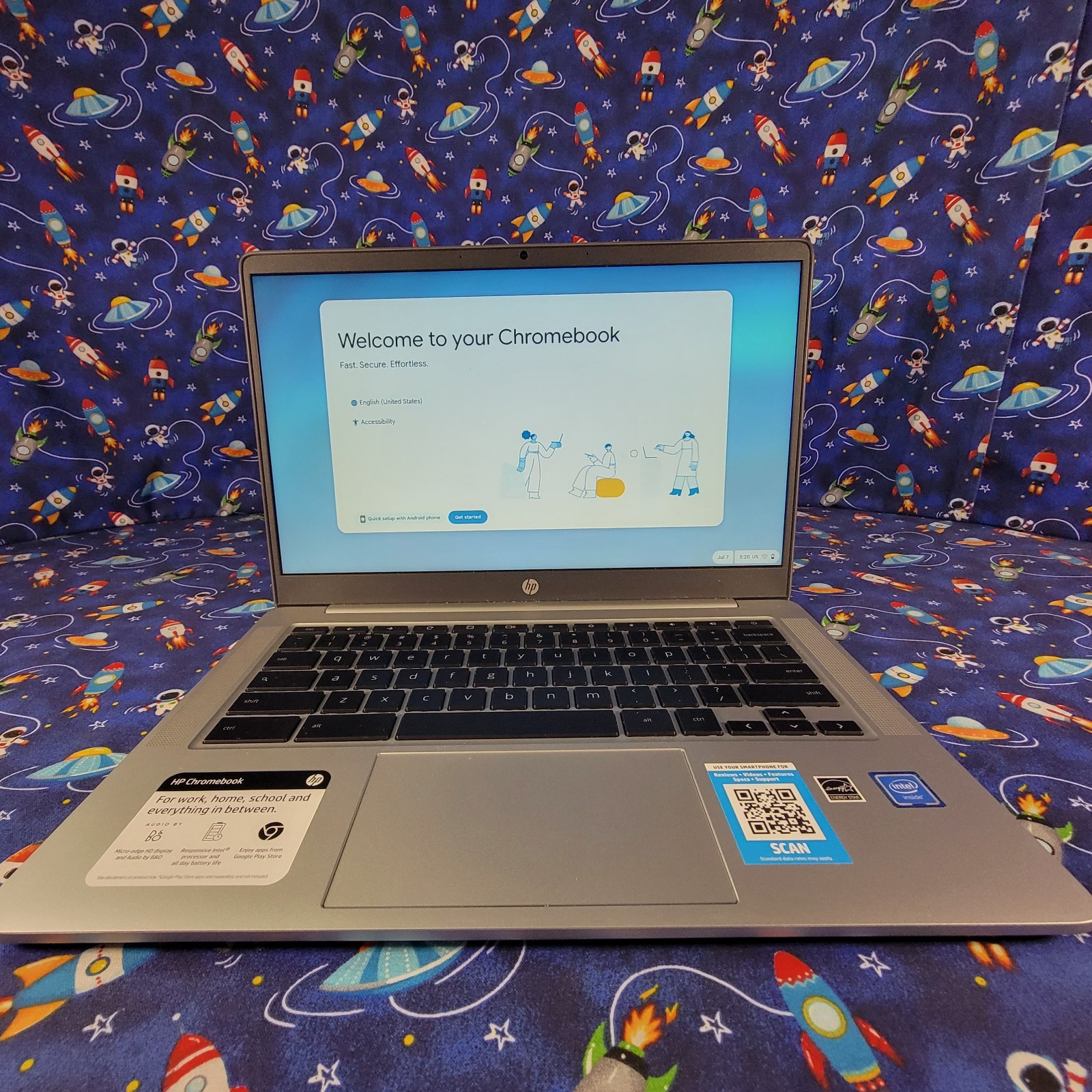 HP Chromebook 14a-na0010nr Intel Celeron N4020 1.1GHz 4GB Ram 32GB eMMC
