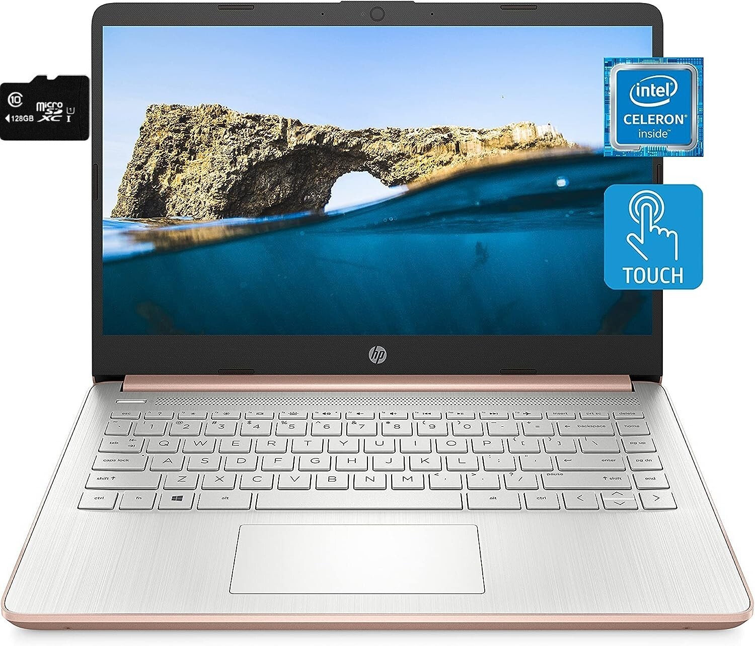 Newest HP Touch 14” Laptop Intel 2-Core CPU 8GB RAM 192GB (64+128) Win11 Rose