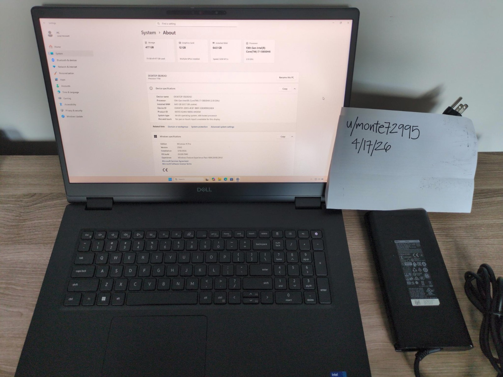 Dell Precision 7780 17.3″ FHD i9-13850HX 64GB RAM 512GB SSD NVIDIA RTX 4000 Ada