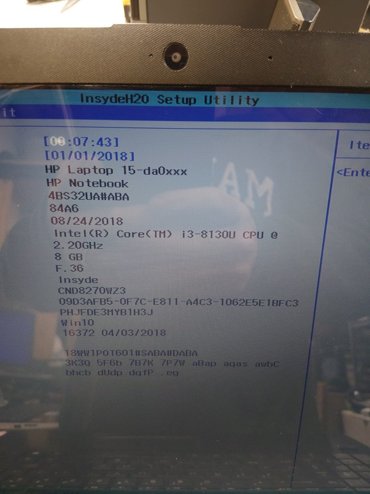 HP 15-DA0XXX AS IS | i3-8th gen #818 FREE SHIPPING