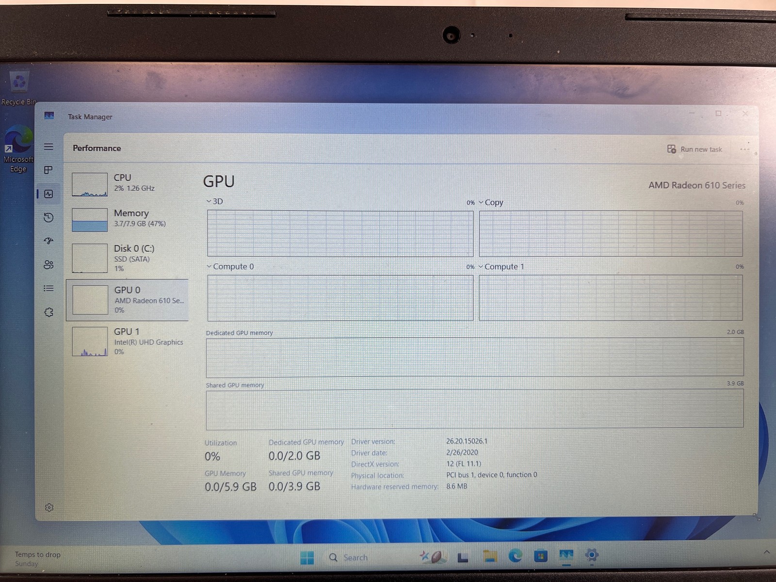 Dell Vostro 3590 Intel Core i7-10510U 8 GB 256GB SSD 15.6″