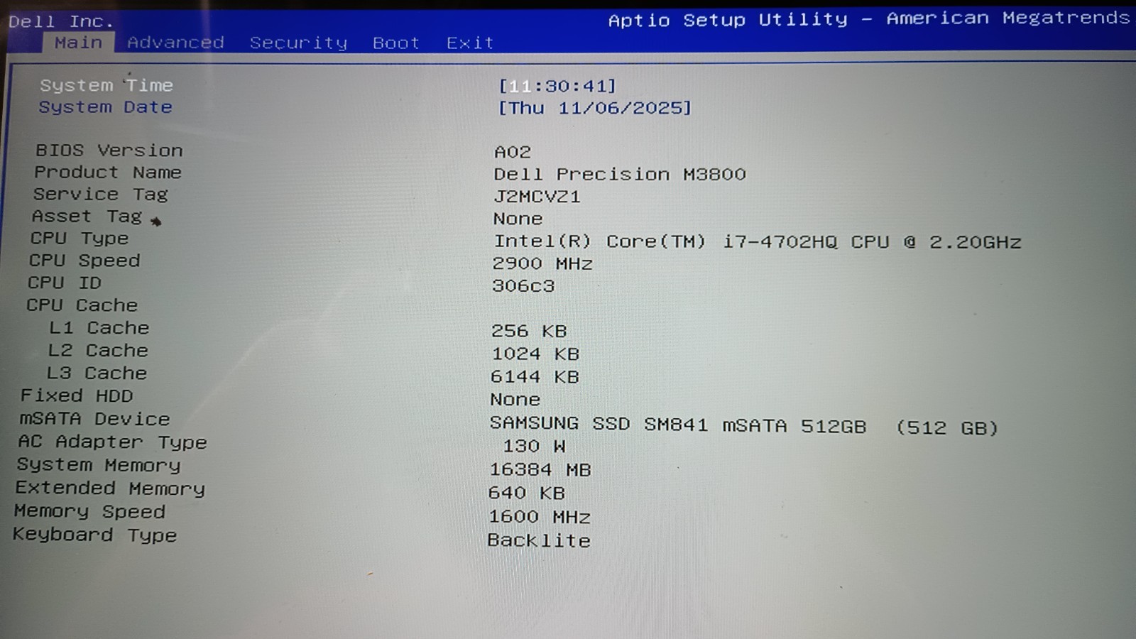 PrecisionM3800 Gamer.Nvidia Quadro.i7-4702HQ.16GB.512GB mSata.15.6″FHD Touch.W11