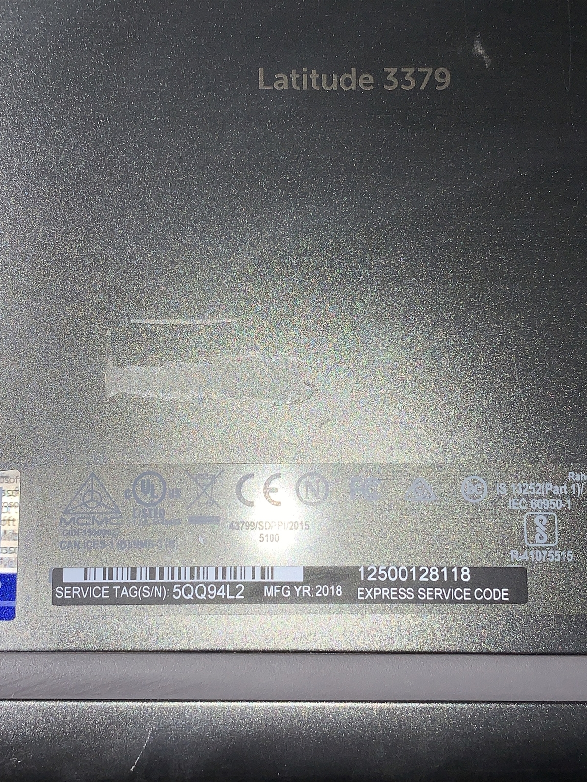 DELL LATITUDE 3379 INTEL CORE I3-6100U 2.30GHZ 4GB RAM **NO HD/ NO CADDIE