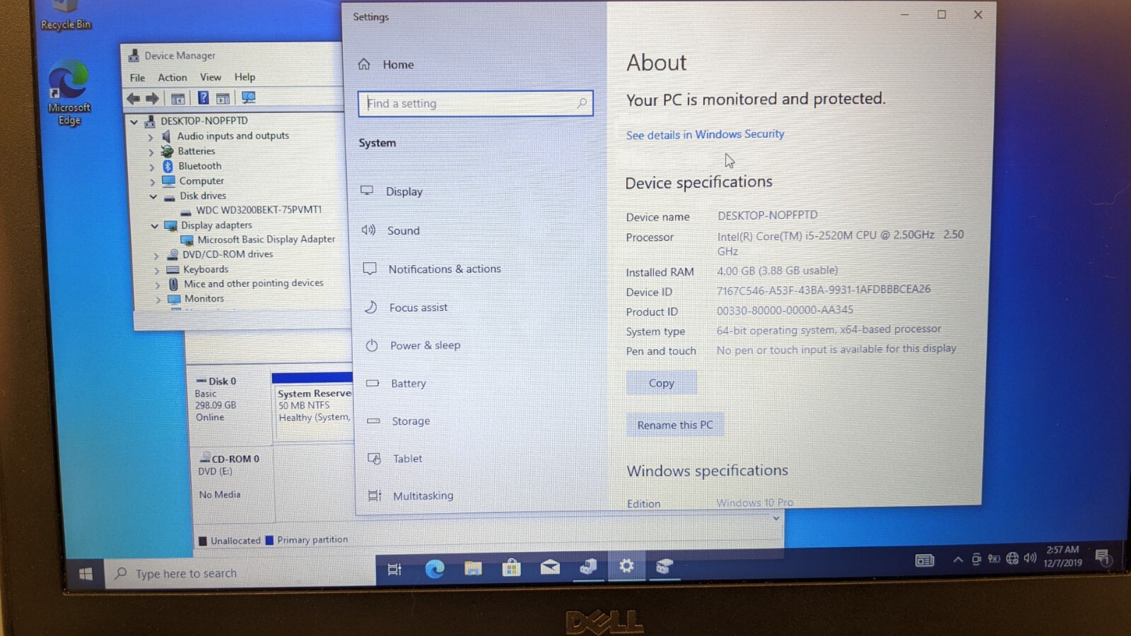 13.3″ Dell Latitude E6320 Laptop i5-2520M, 4GB Ram, 300GB HHD, No Charger!