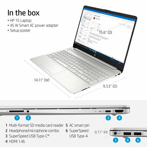 New HP 15 Laptop: 15.6″ 1080p, i5-1135G7, up to 16GB RAM, 1TB SSD, Win 11