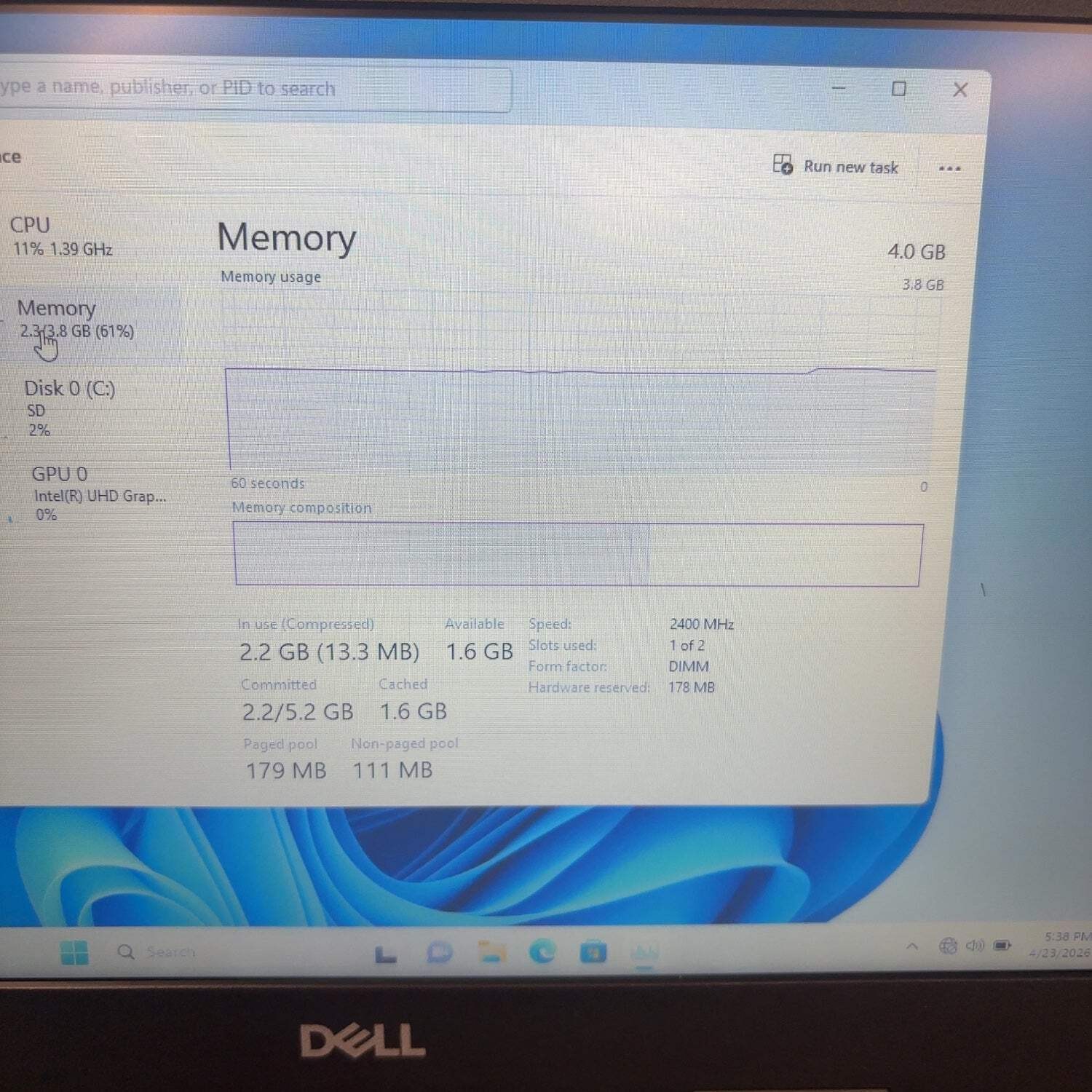 Dell Latitude 3190 12″ Celeron N4120 1.1GHz 4GB RAM 64GB SSD