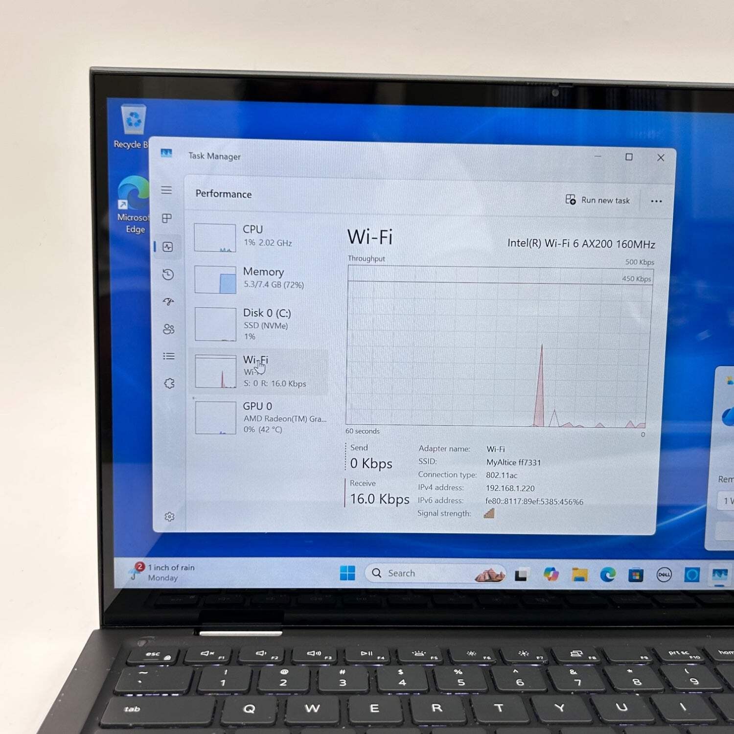 Broken Dell Inspiron 7415 2-IN-1 Ryzen 5 5500U 8GB RAM 256GB SSD Hinge Damage