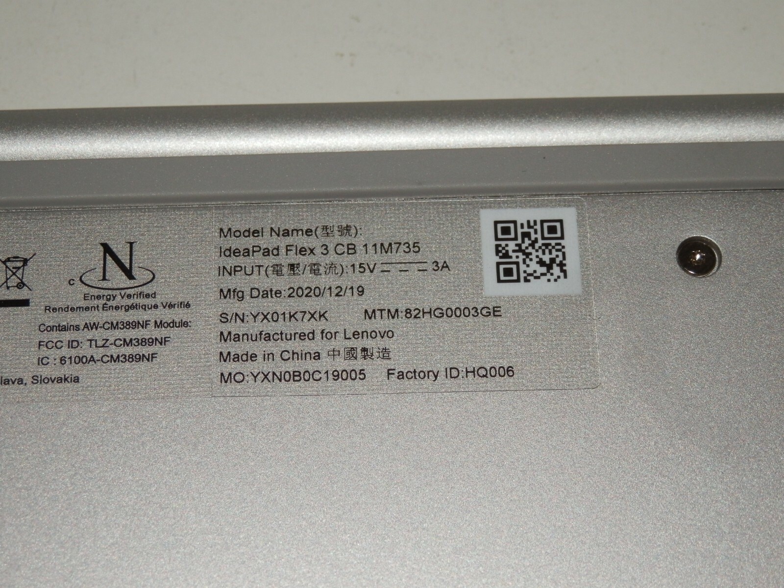 Lenovo IdeaPad Flex 3 Chromebook, MT8173C, 4GB Ram, 64GB EMMc, 11.6 inch Faulty