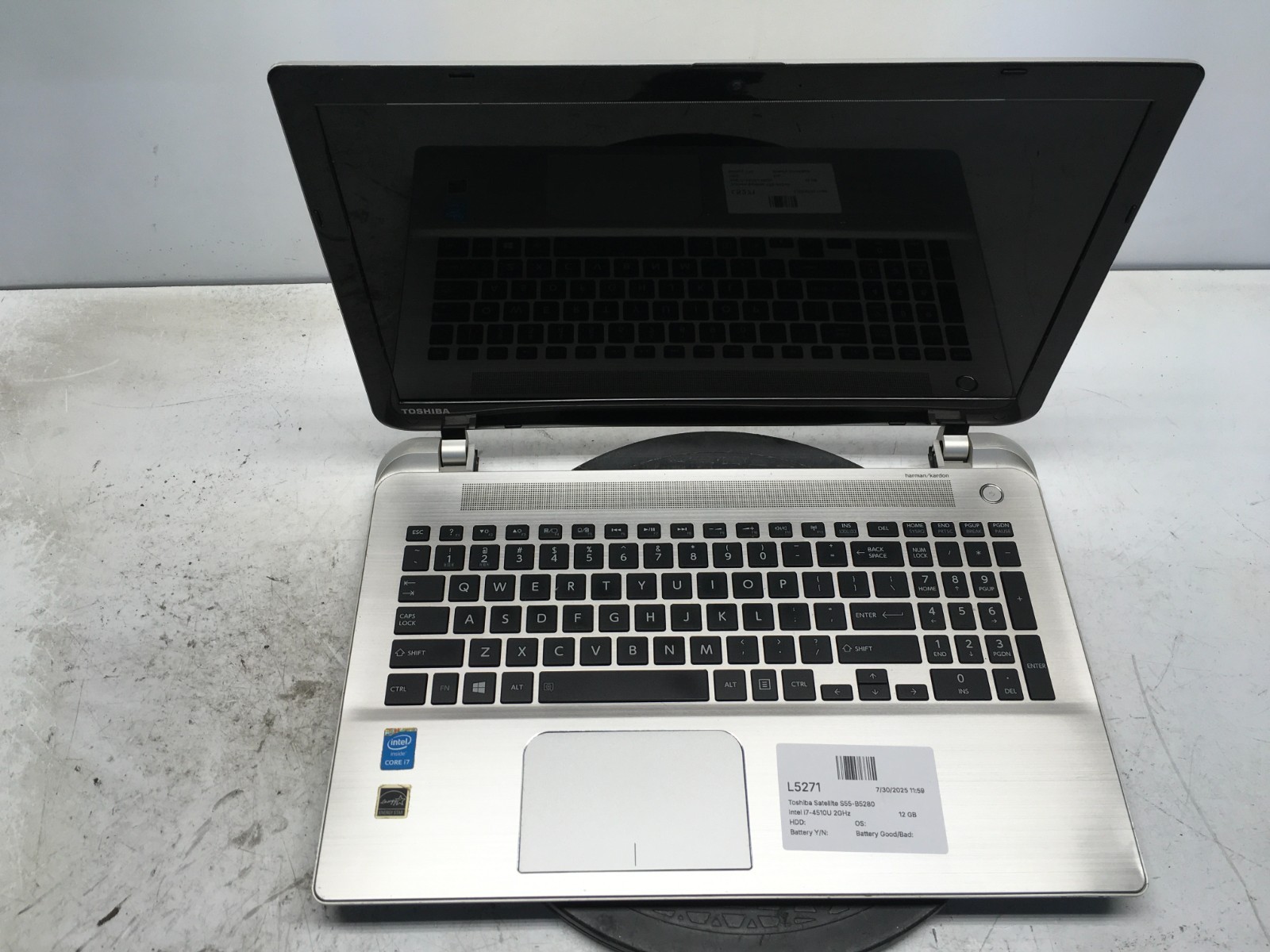 Toshiba Satellite S55-B5280 Intel i7-4510U 2GHz 12 GB NO HDD