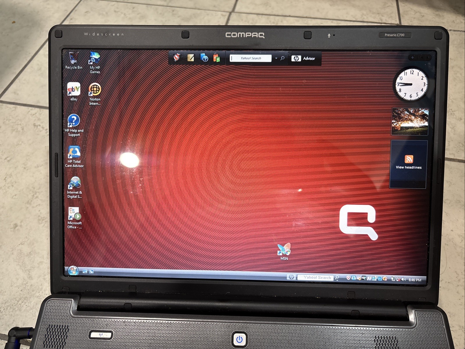 Presario C700 Intel Core Duo 1.86G T2390 2G Ram No Power Cord Fresh Vista Instal