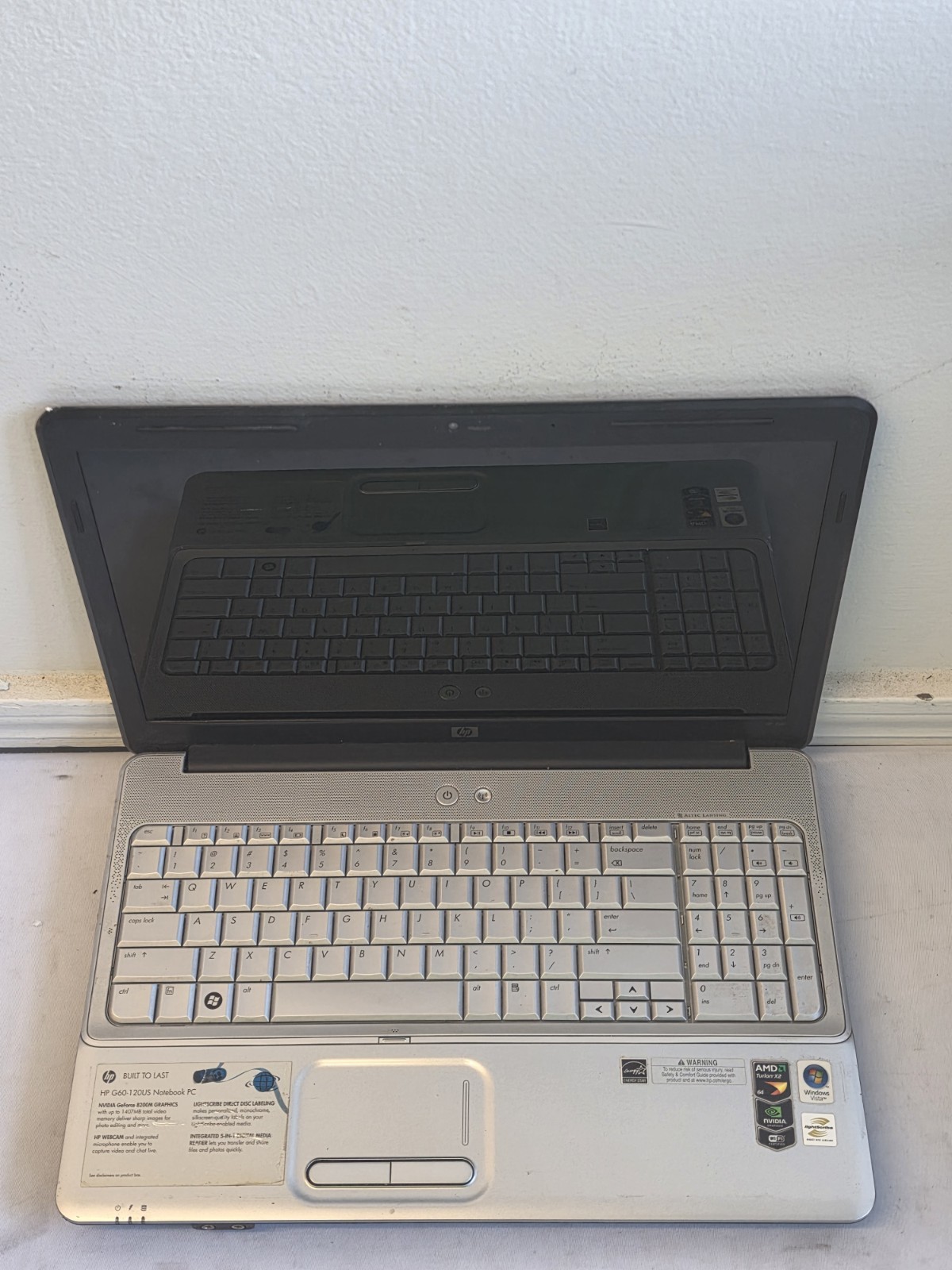 HP Notebook G60-120US Laptop – AMD Turion RM-70 – 3GB RAM NO BATT – Parts – READ