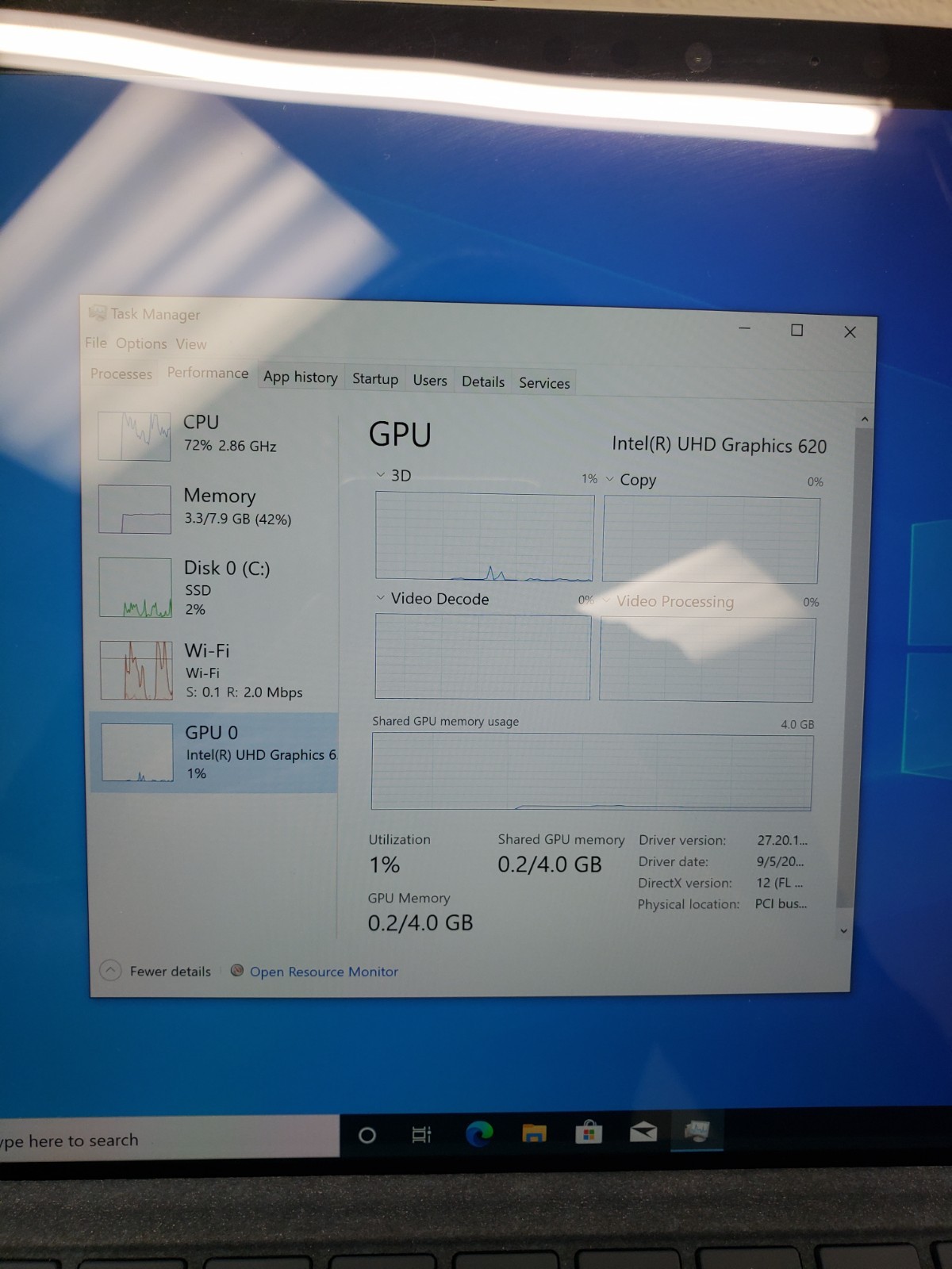 Microsoft Surface Pro 6 1796 Core i5-8350U @1.70GHz |8GB RAM |256GB SSD *No AC