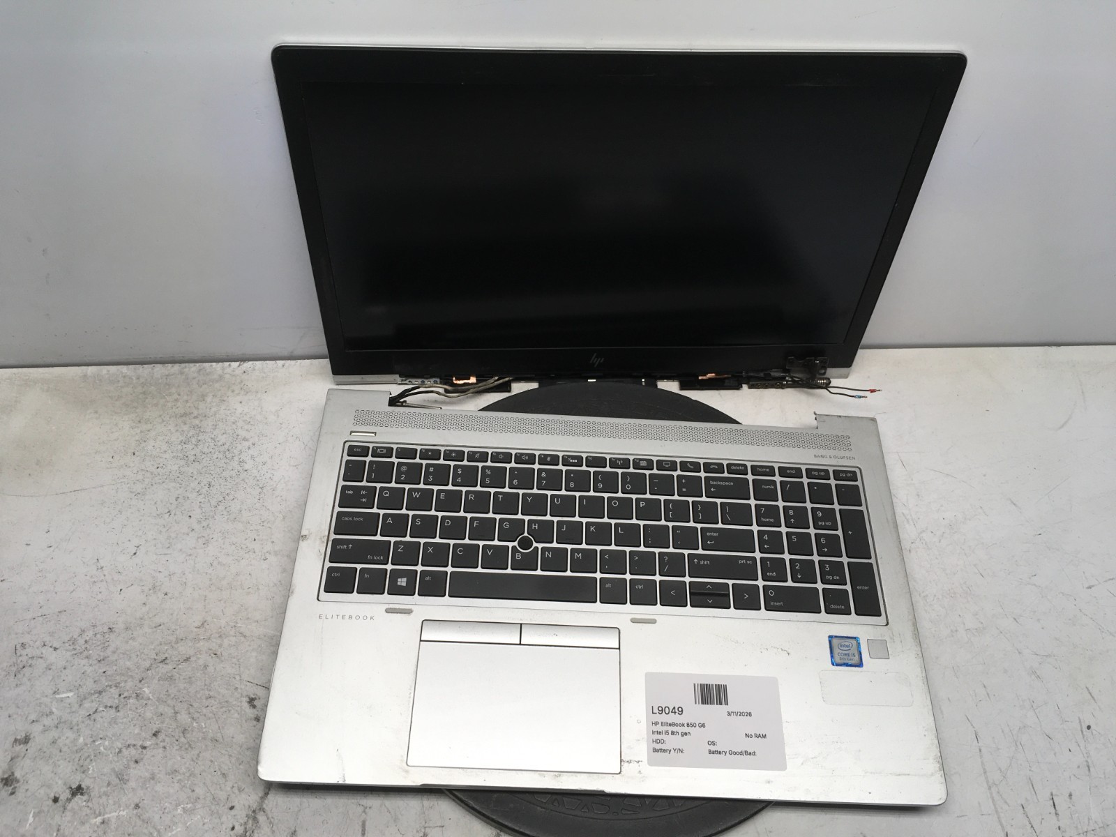 HP EliteBook 850 G6 Intel i5 8th Gen No RAM NO HDD