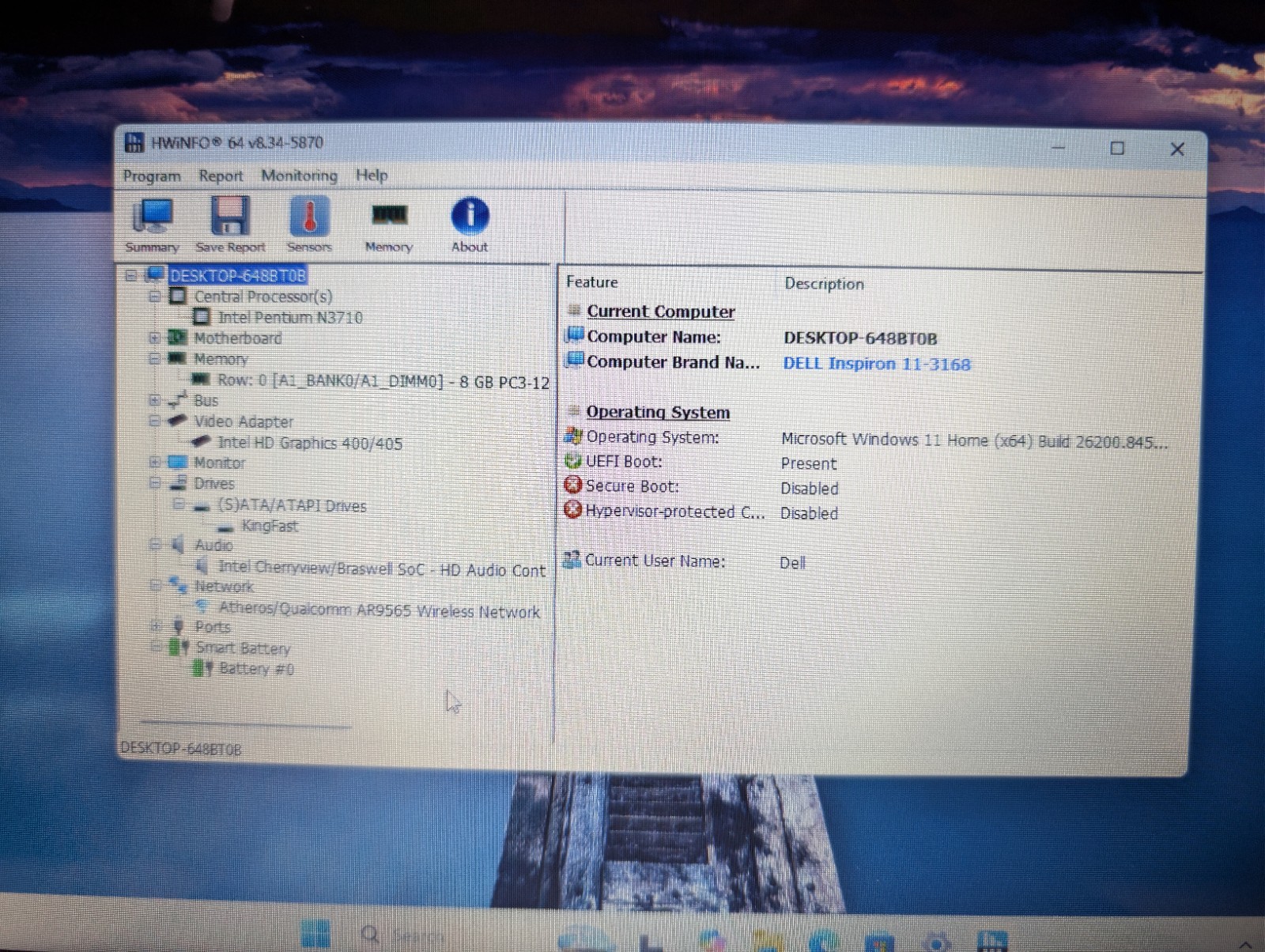 DELL INSPIRON 11 3168 2-in-1 | PENTIUM N3710 8GB RAM 128GB SSD | BLUE