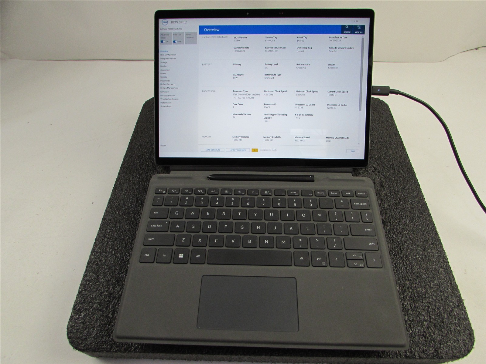 DELL LATITUDE 7320 (Detachable) 1920X1280 I7-1180G7 256GB SSD 16GB RAM NO O.S