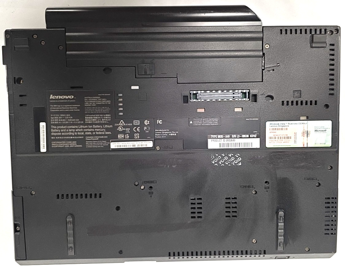 Lenovo ThinkPad R61 Laptop| Intel Celeron 540| 2GB RAM| No HDD| No OS