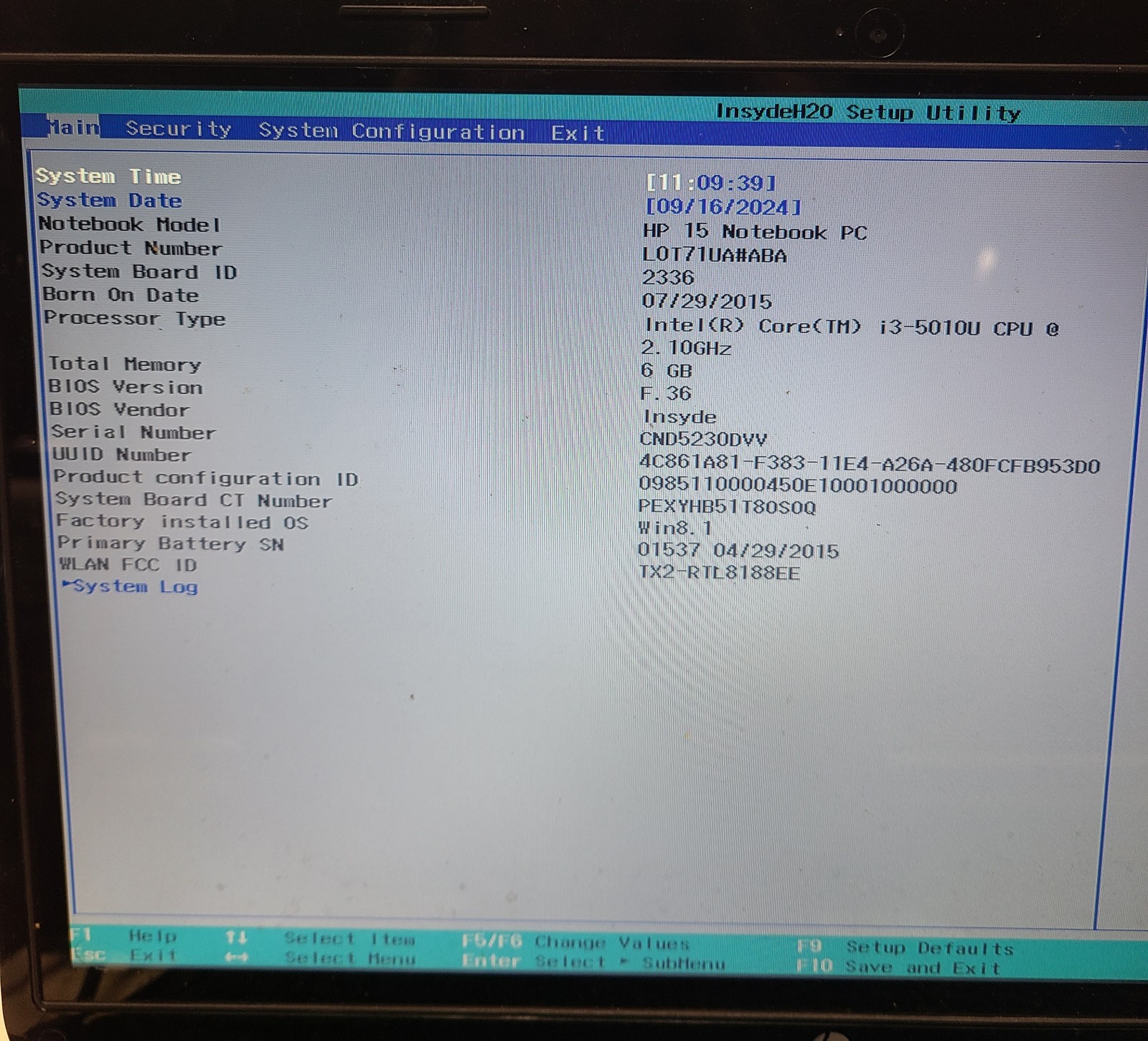 FOR PARTS HP 15 Notebook i3-5010U 6GB 750GB HDD BAD BATTERY/NO OS