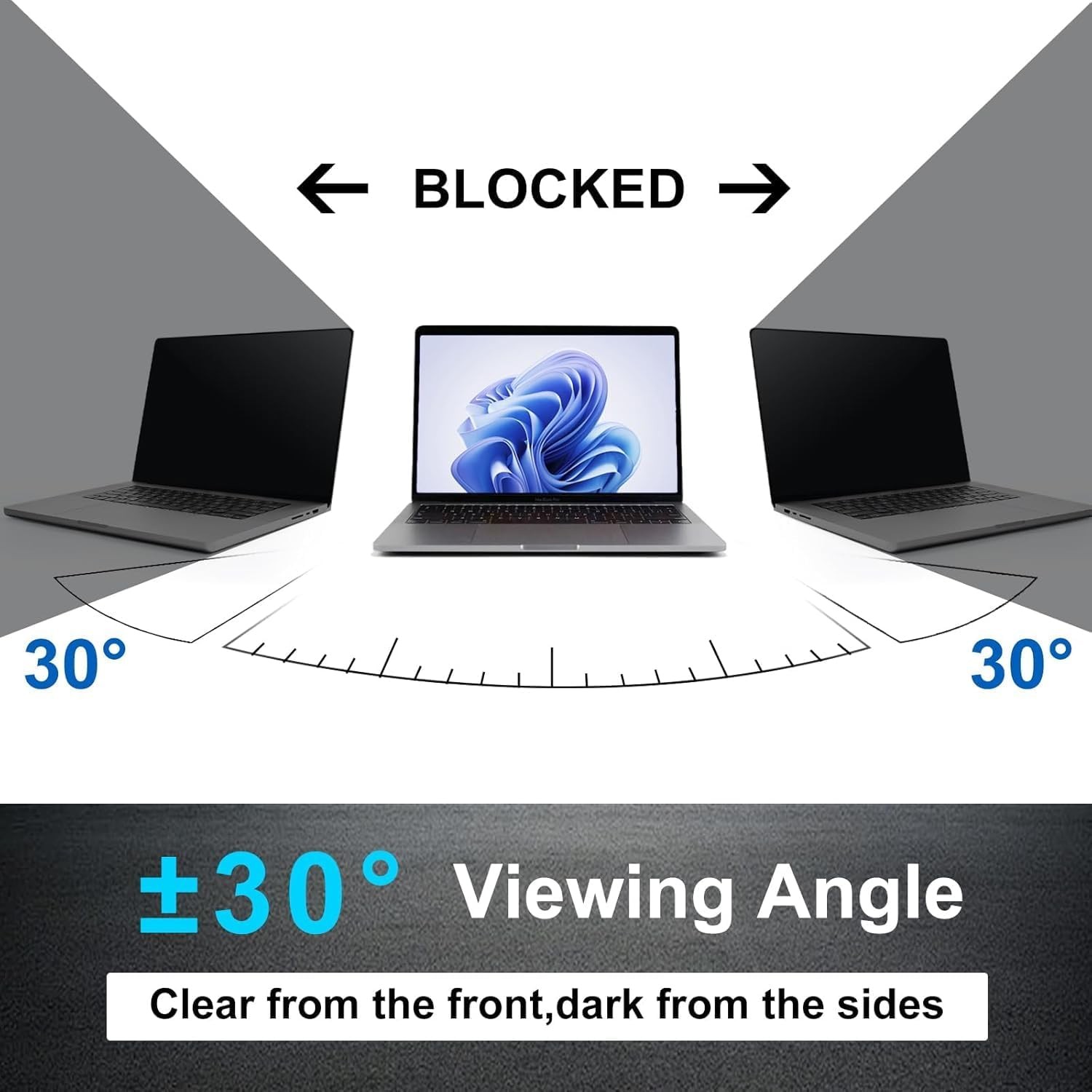 13 Inch 16:9 Laptop Privacy Screen Filter, Anti Scratch Anti Spy Anti-Glare Guar