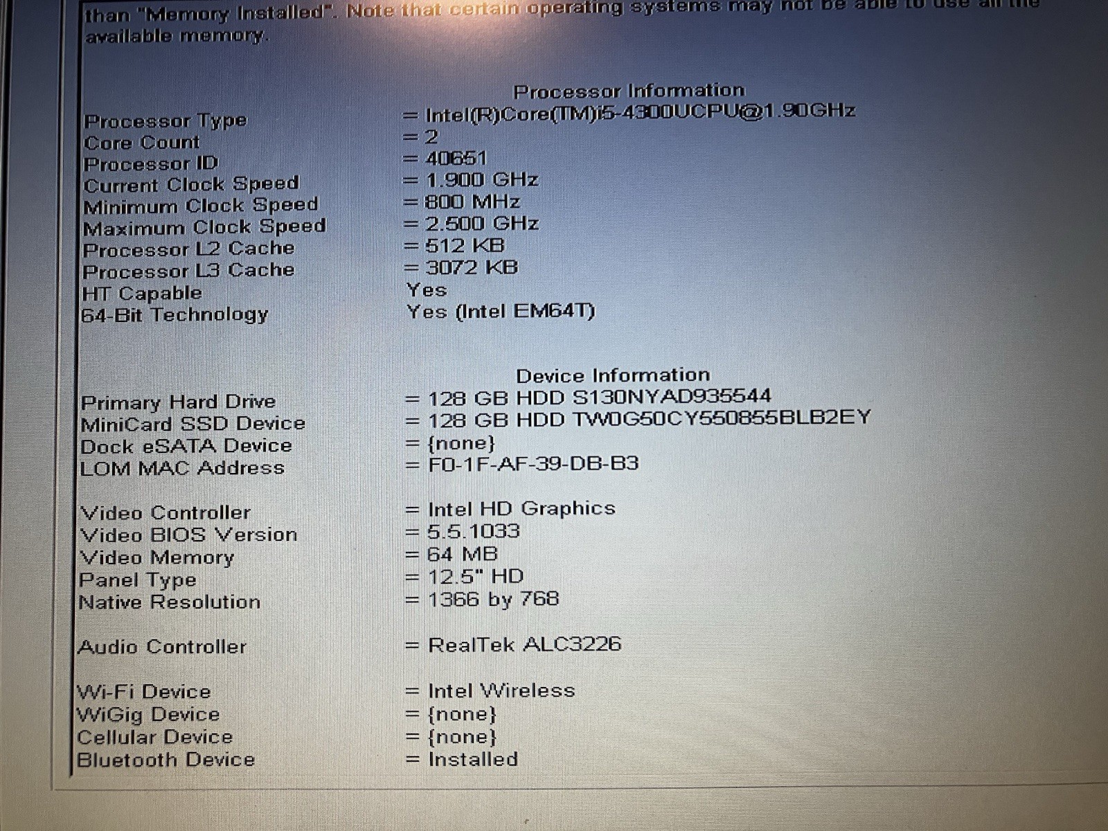 DELL LATITUDE E7240 Laptop i5-4300U 8 GB 256GB SSD *Dual-Boot* Win10 Pro Linux