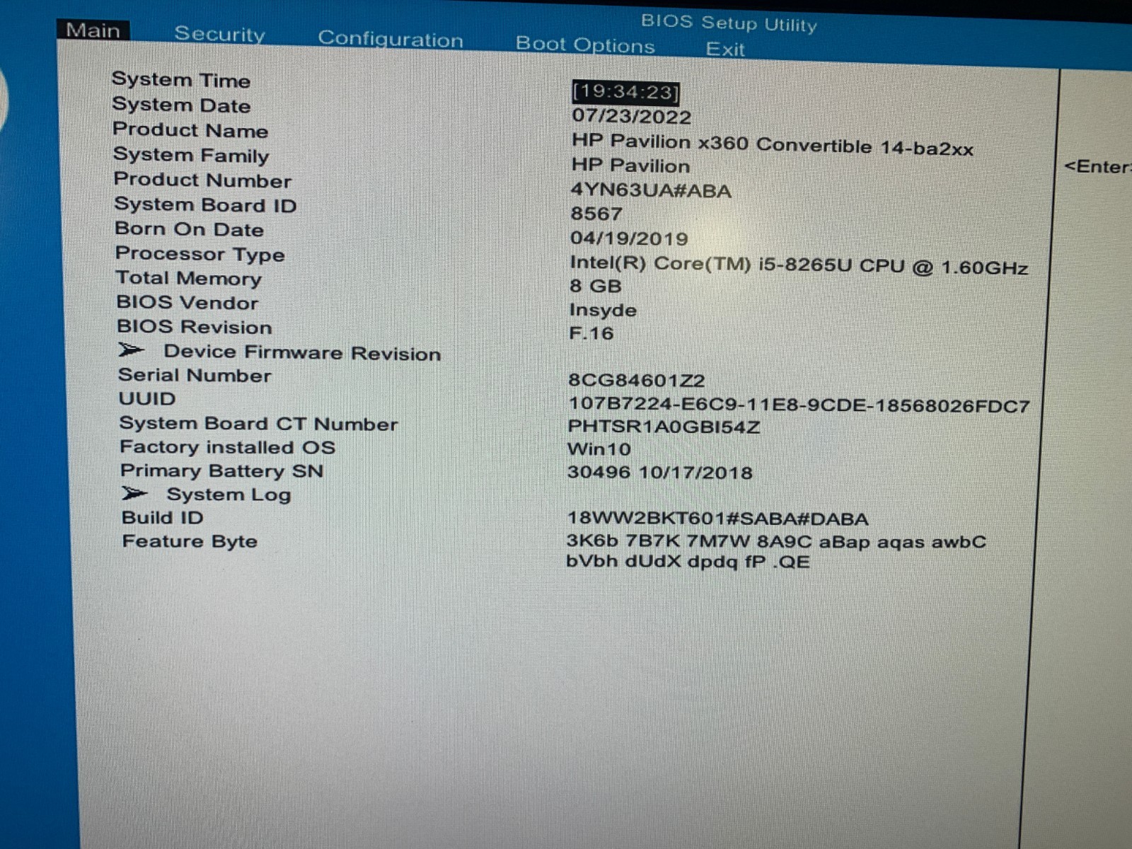 HP 14-ba253cl, Intel Core i5-8265U 1.6GHz For Parts/ Repairs, Cracked Screen