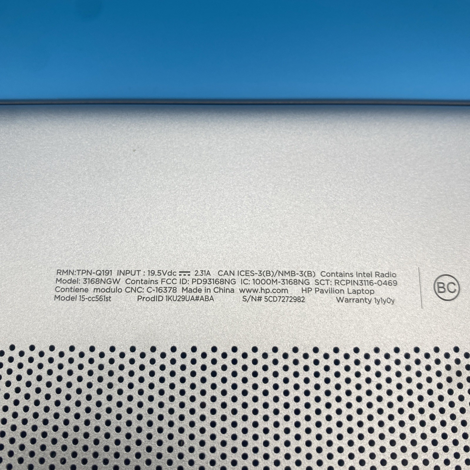 HP PAVILION 15-CC561ST | INTEL CORE I5-7200U 2.50GHZ| 256GB| 8GB RAM| W11Pro +AC