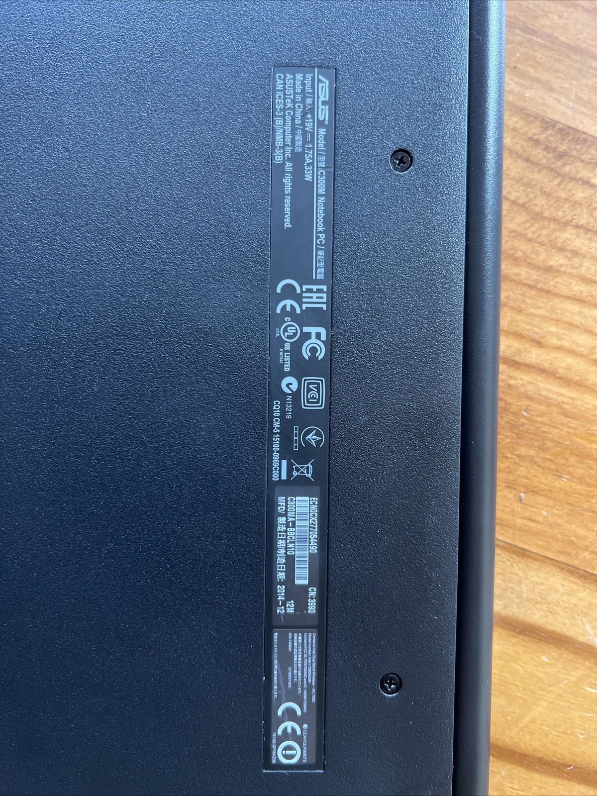 ASUS C300M 11.6 inch (16GB, Intel Celeron N, 2.16GHz, 2GB) Chromebook – Black –