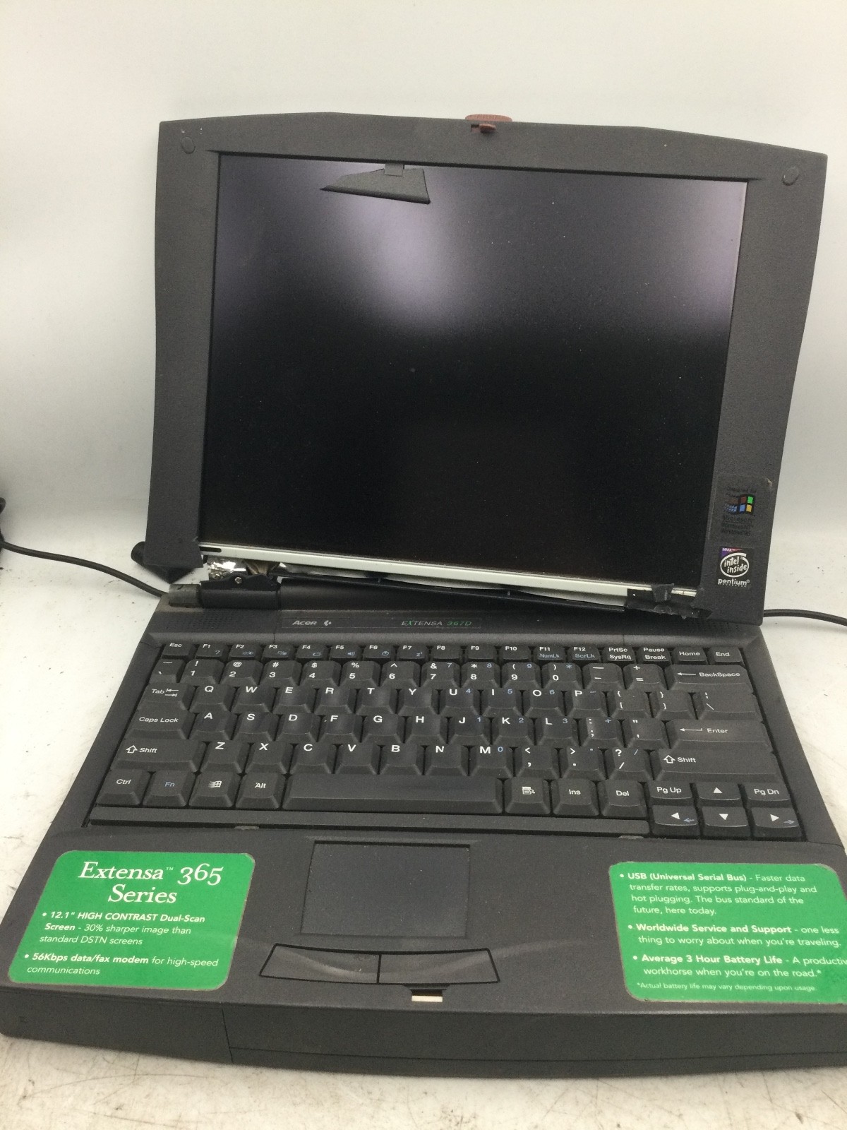 ACER EXTENSA 367D – FOR PARTS – INTEL PENTIUM 200MHZ – 16MB RAM – READ DESC – BB