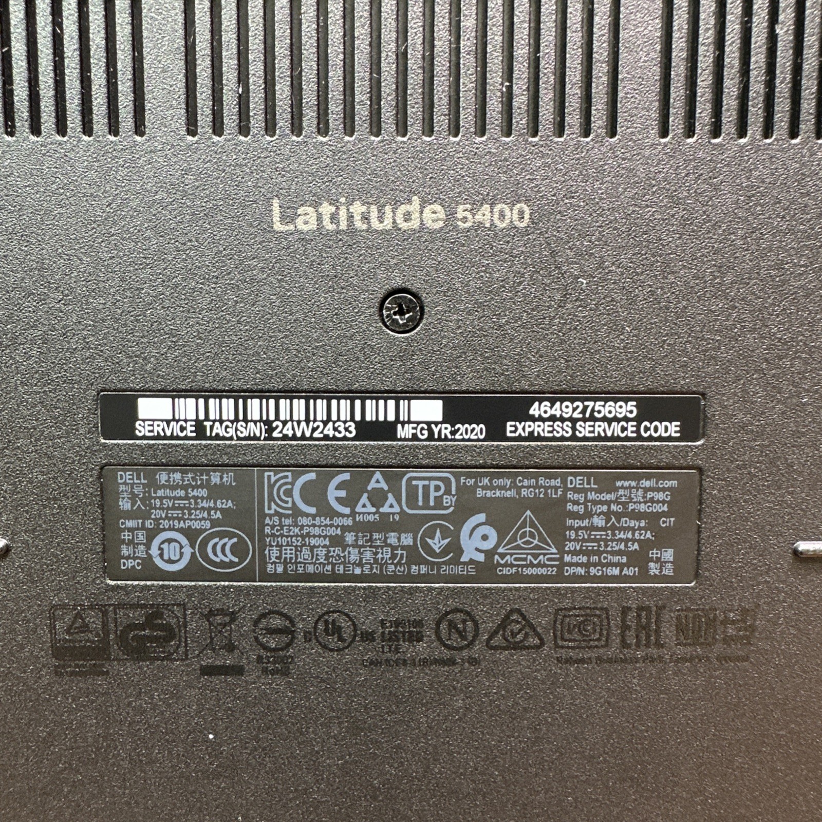 Dell Latitude 5400 14” Core i5-8350U 1.70GHz 256GB SSD 16GB RAM DDR4