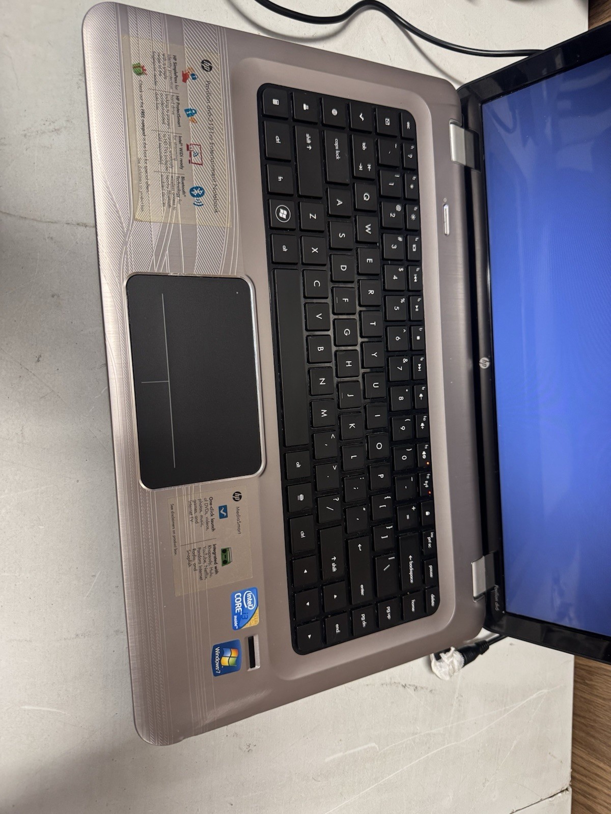 HP Pavilion dv6 i3-2370M 4GB No HDD Boots to BIOS – For Parts/Repair