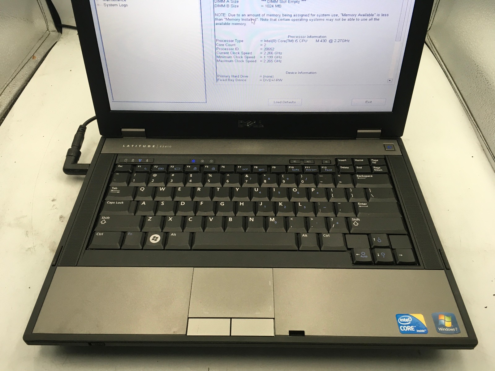 DELL LATITUDE E5410 – BOOTS TO BIOS – INTEL I5 M430 – 1GB RAM – READ DESCRIP -BB