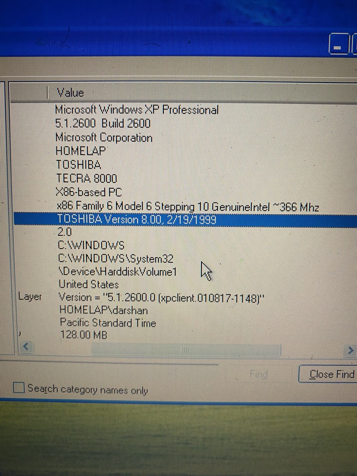 Toshiba Tecra 8000 Laptop 366Mhz 128mb 8gb Win XP Pro Retro TESTED – BAD MOUSE
