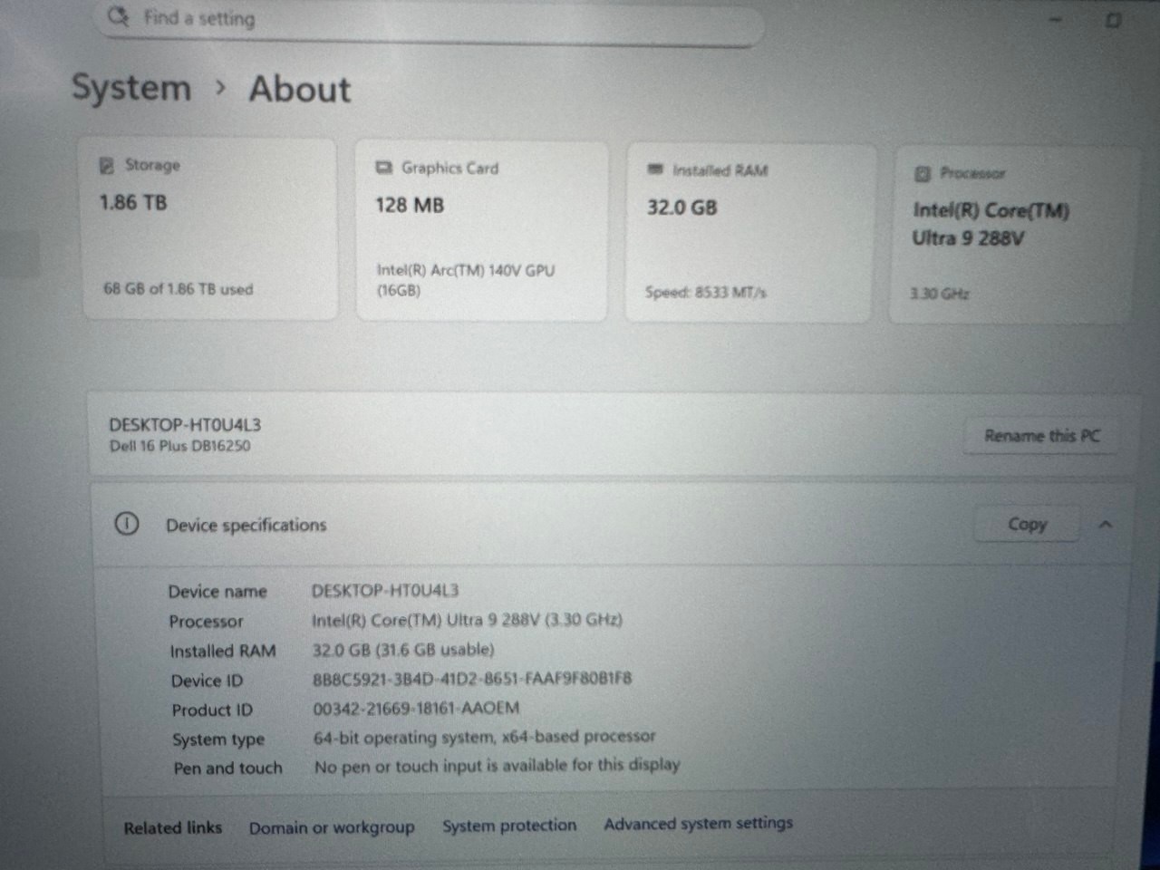 Dell 16 Plus DB16250M Laptop Ultra 9 288V 32GB 2TB Warranty 2027 Fast Shipping