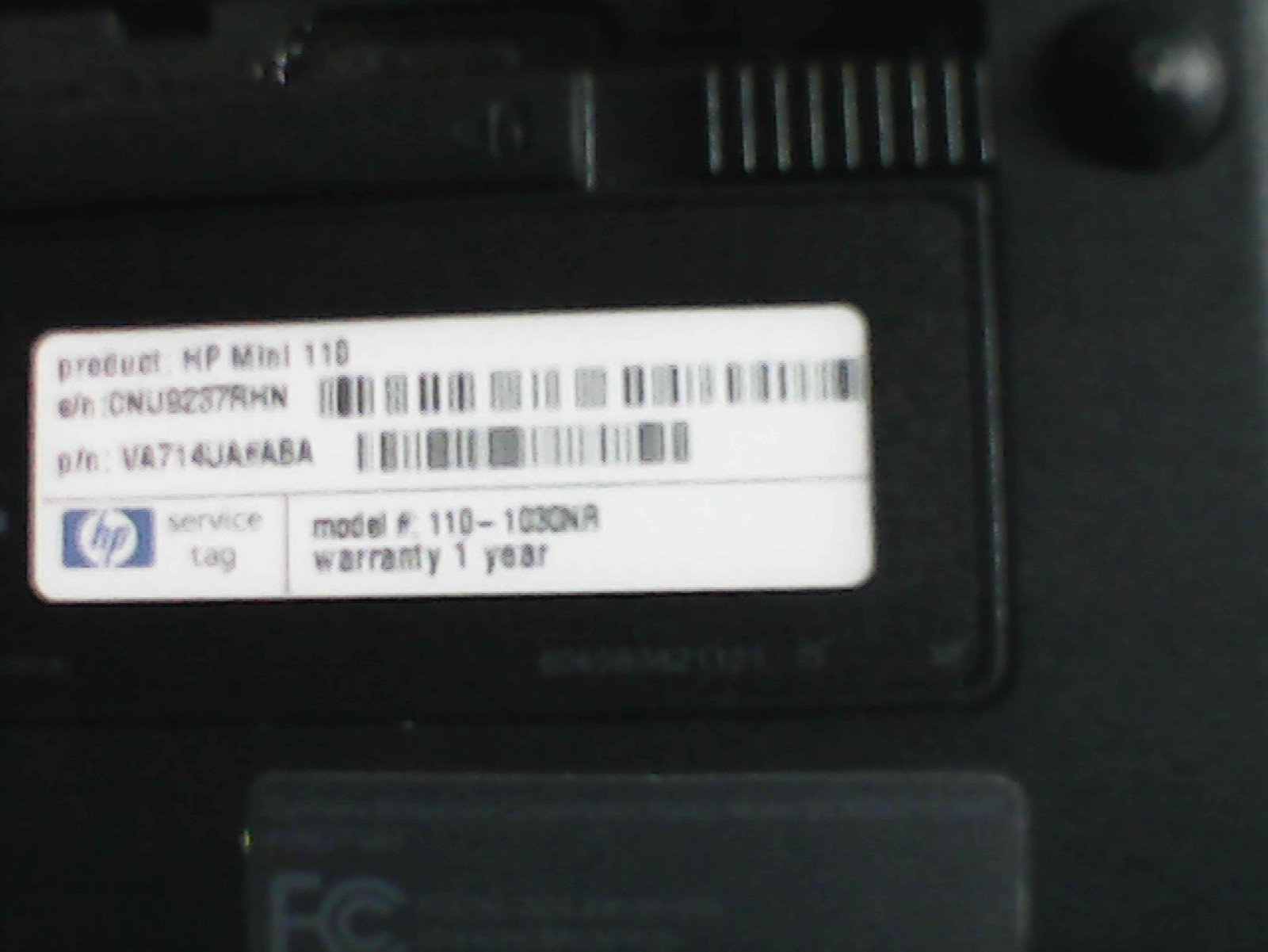 HP Mini 1030NR Intel Atom N270 1.6GHz 1 GB NO HDD (No Charger ) Works Sold As Is