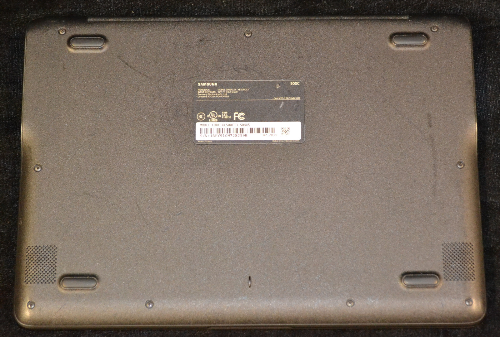 AS IS Samsung Chromebook 3 XE500C13-K04US 16GB 1.6 GHz 4GB Bad Battery AO4045477