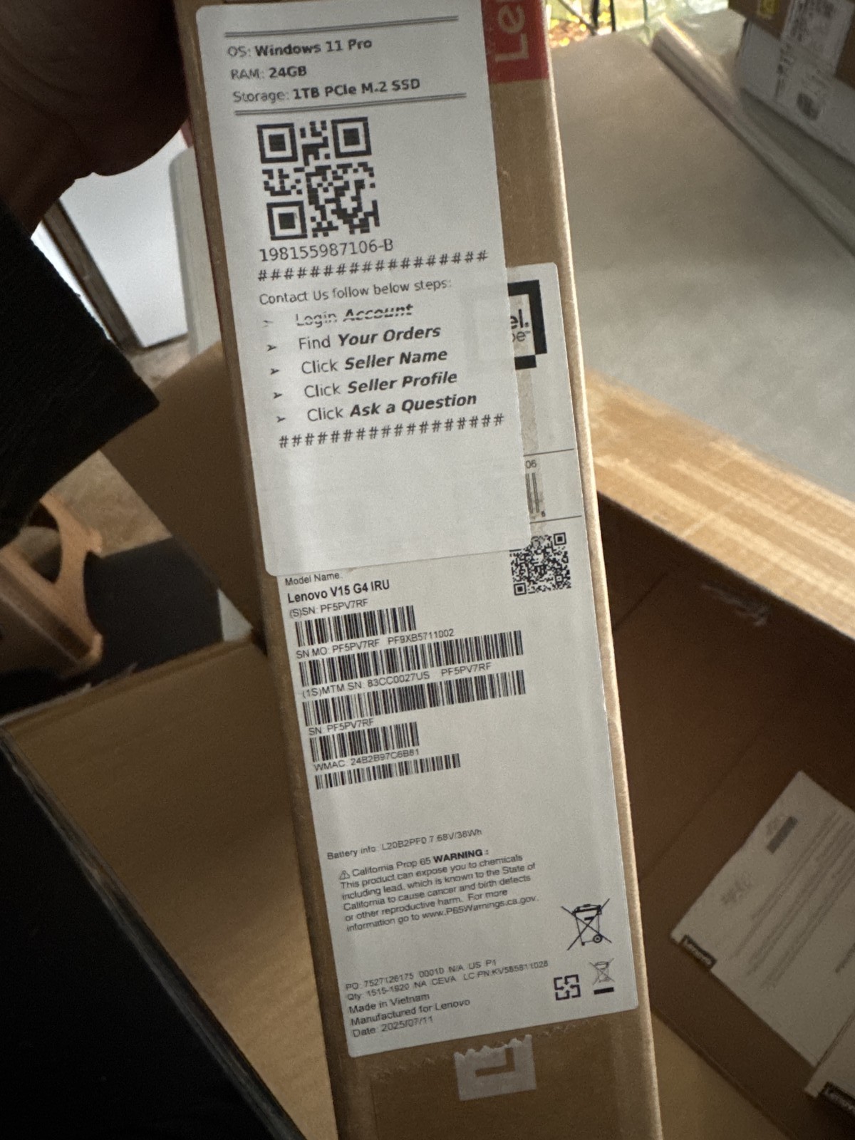 Lenovo V15 Gen 4 15.6″ FHD Laptop, i5-13420H, 24GB RAM, 1TB SSD, OB