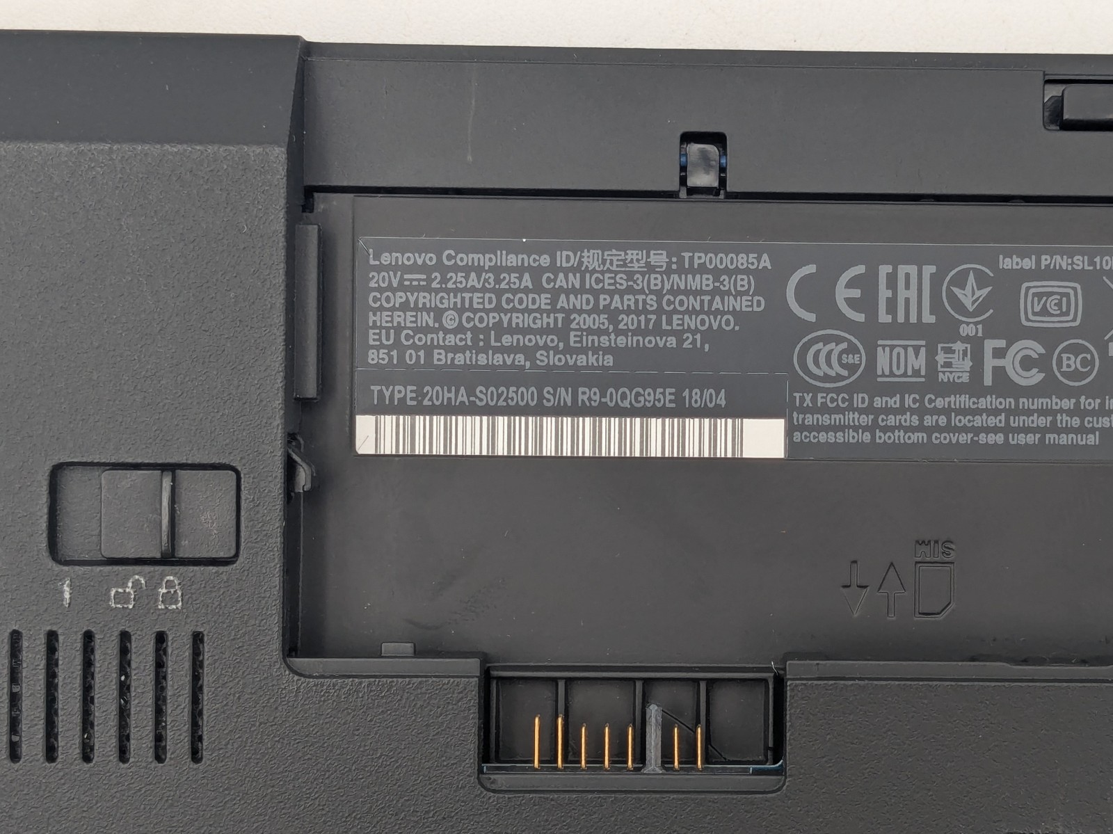 Lenovo ThinkPad T570 15″ FHD Touch I5-7300U Motherboard Palmrest *READ*