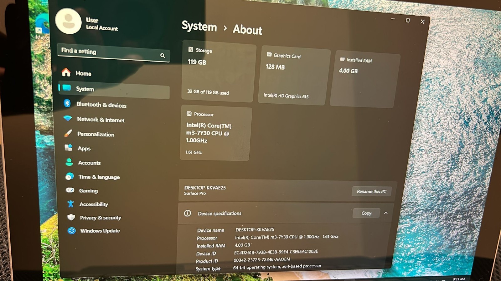 Microsoft Surface Pro 5 1796 12.3″ Core m3-7Y30 4GB RAM 128GB SSD W Keyboard