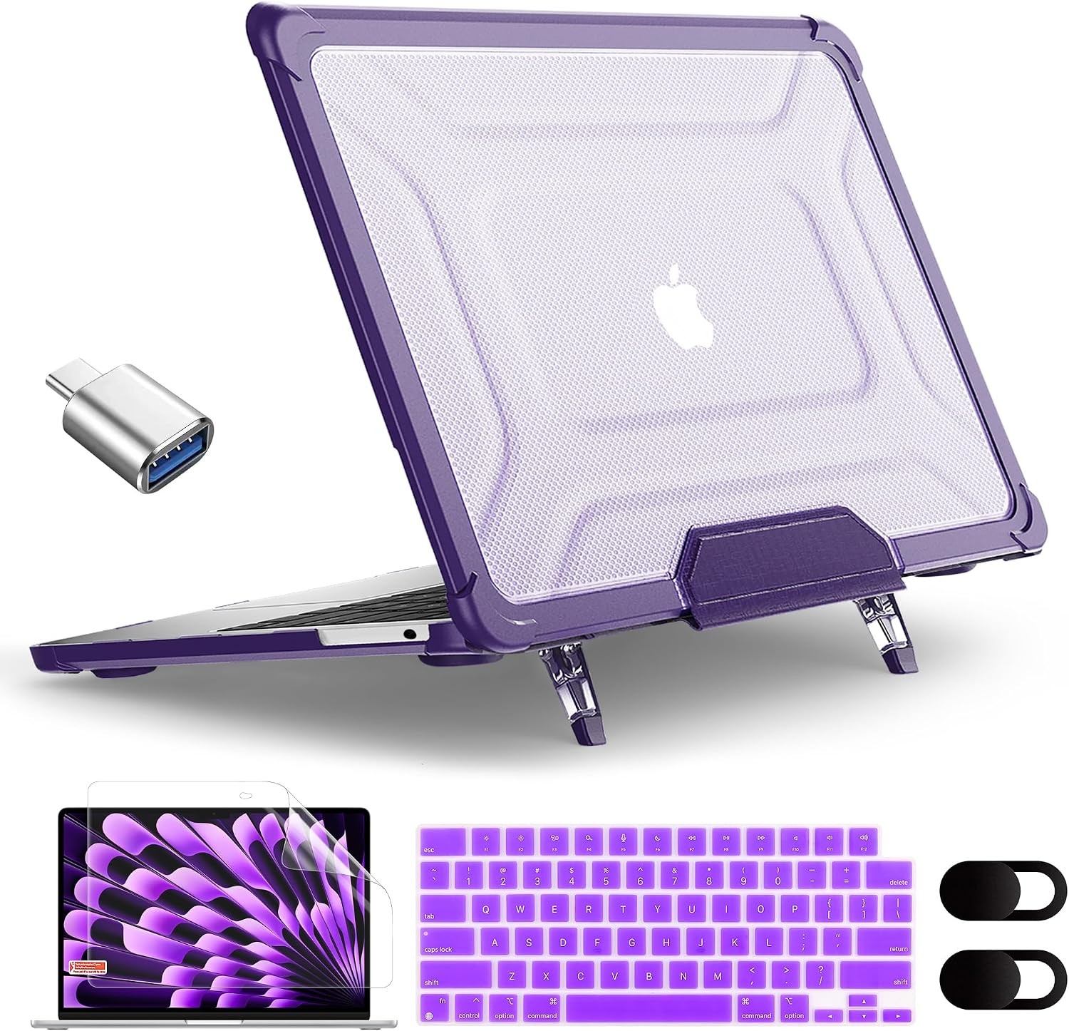 Case for MacBook Air 15 inch 2026 2025 2024 2023, Heavy Duty Rugged Shockproof S