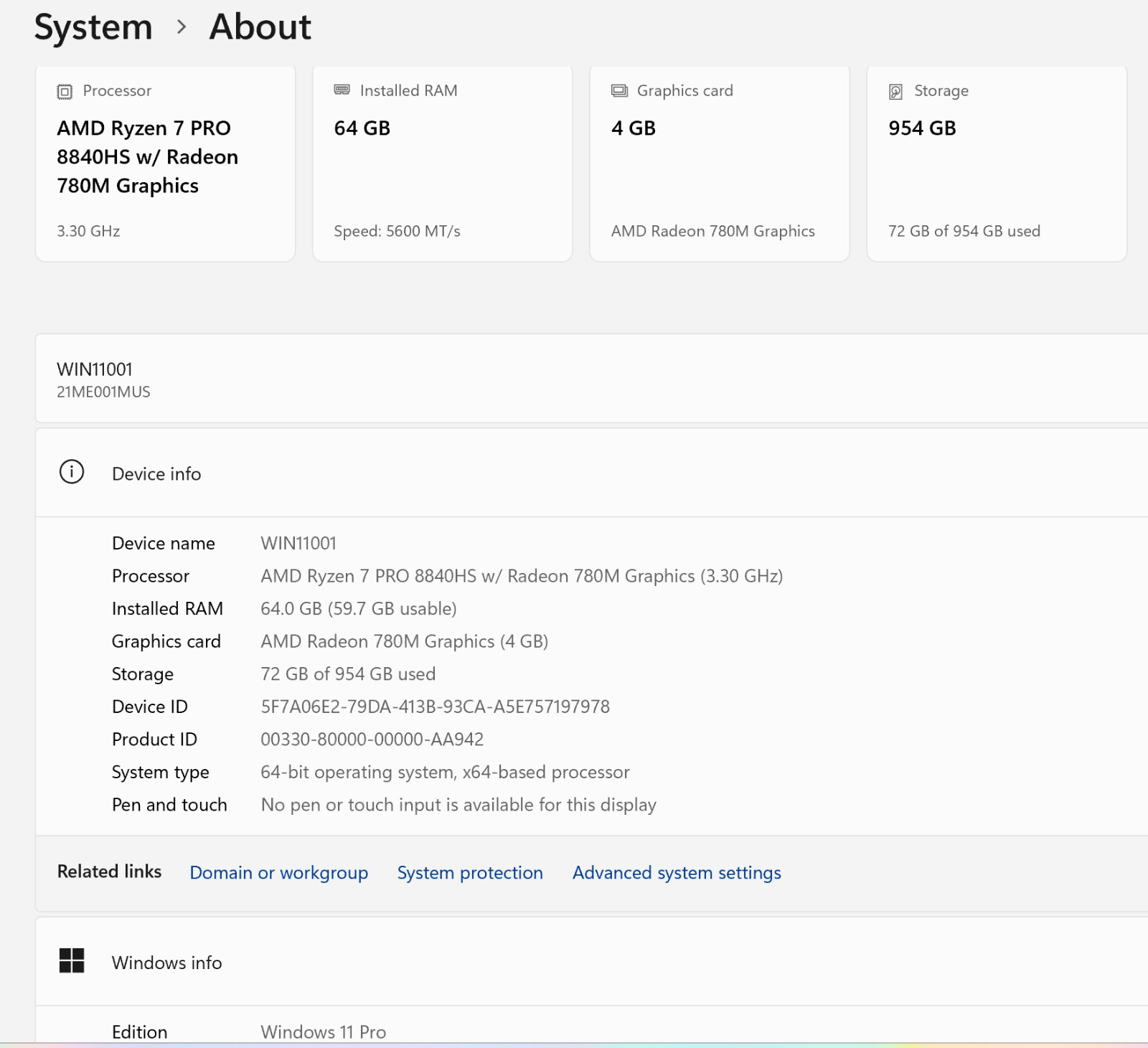 EXCELLENT ThinkPad P14s Gen 5 2.8K OLED Ryzen 7 8840HS – 64GB RAM – 1TB Win11Pro