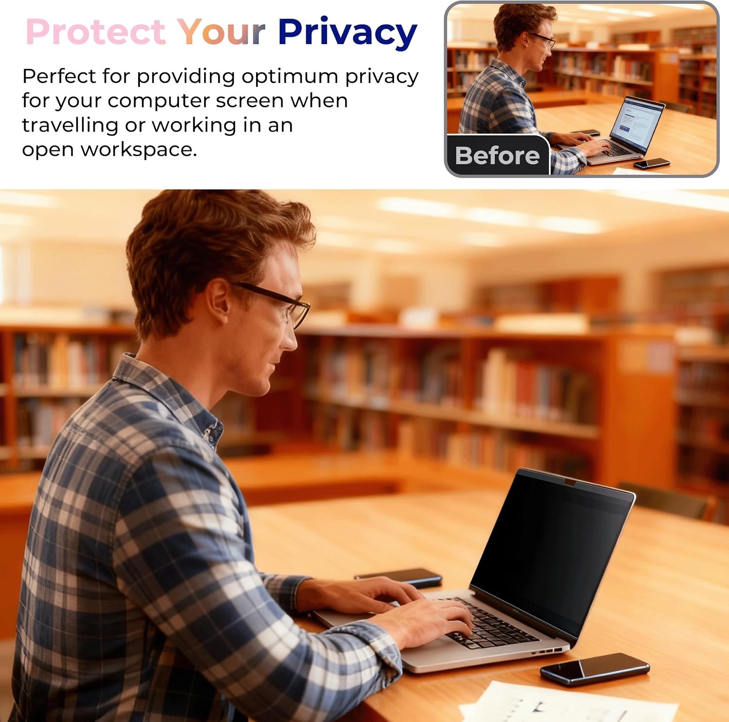 Magnetic Anti-Glare Privacy Screen Protector for 13″ Macbook Pro/Air (2018-2022)