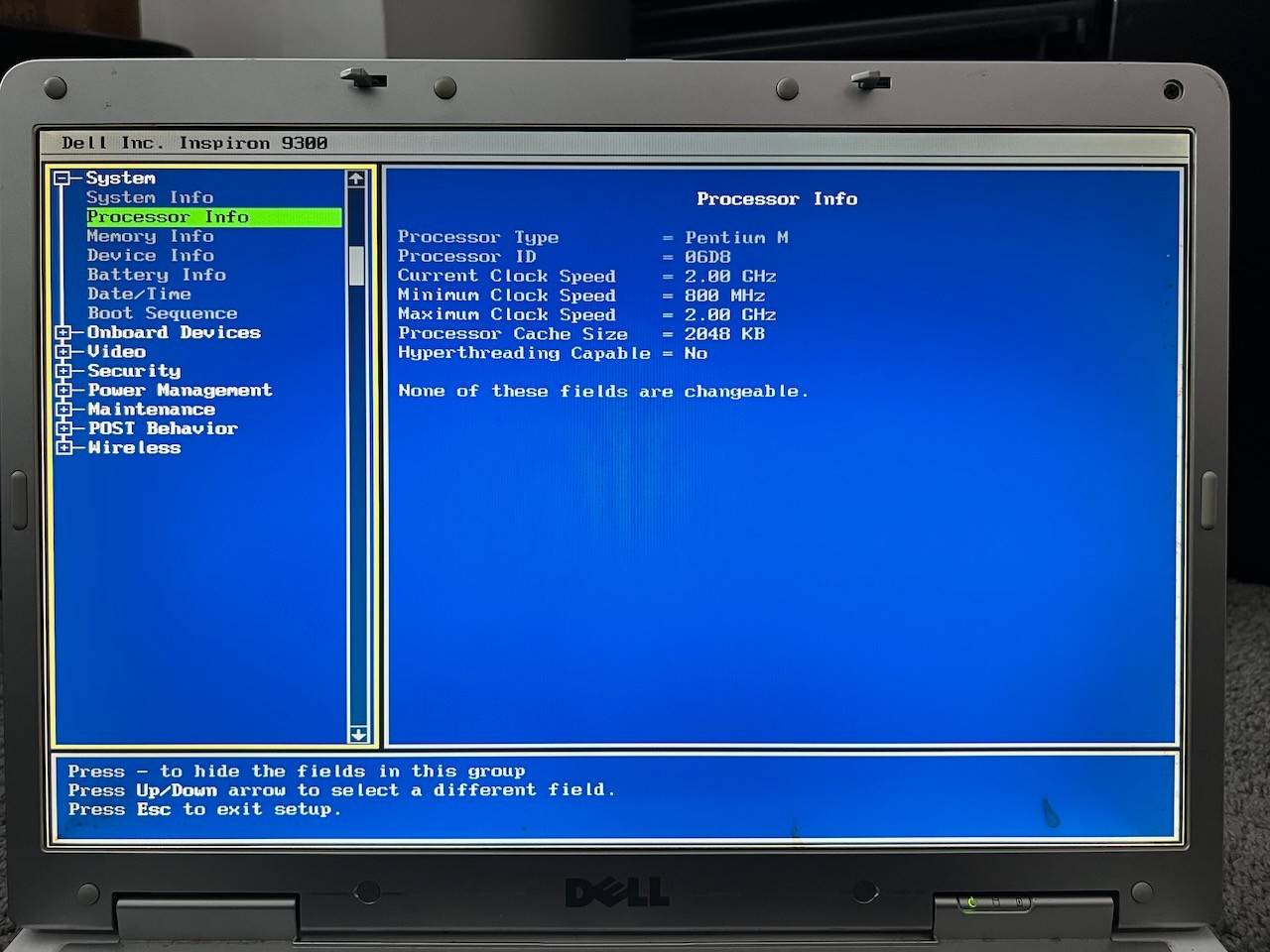 Dell Inspiron 9300 PP14L – 17” Laptop – POWERS ON – NO HDD (READ DESCRIPTION)