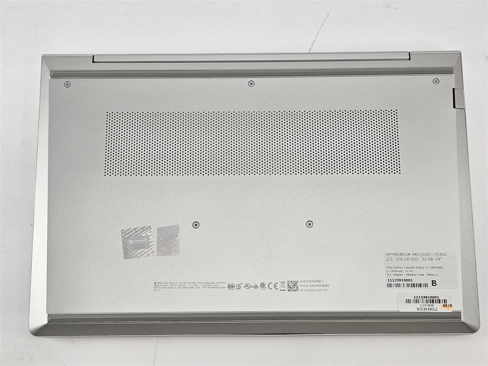 HP ProBook 445 G10 Ryzen 5 7530U 32GB 256GB SSD 14″ FHD Vega 7