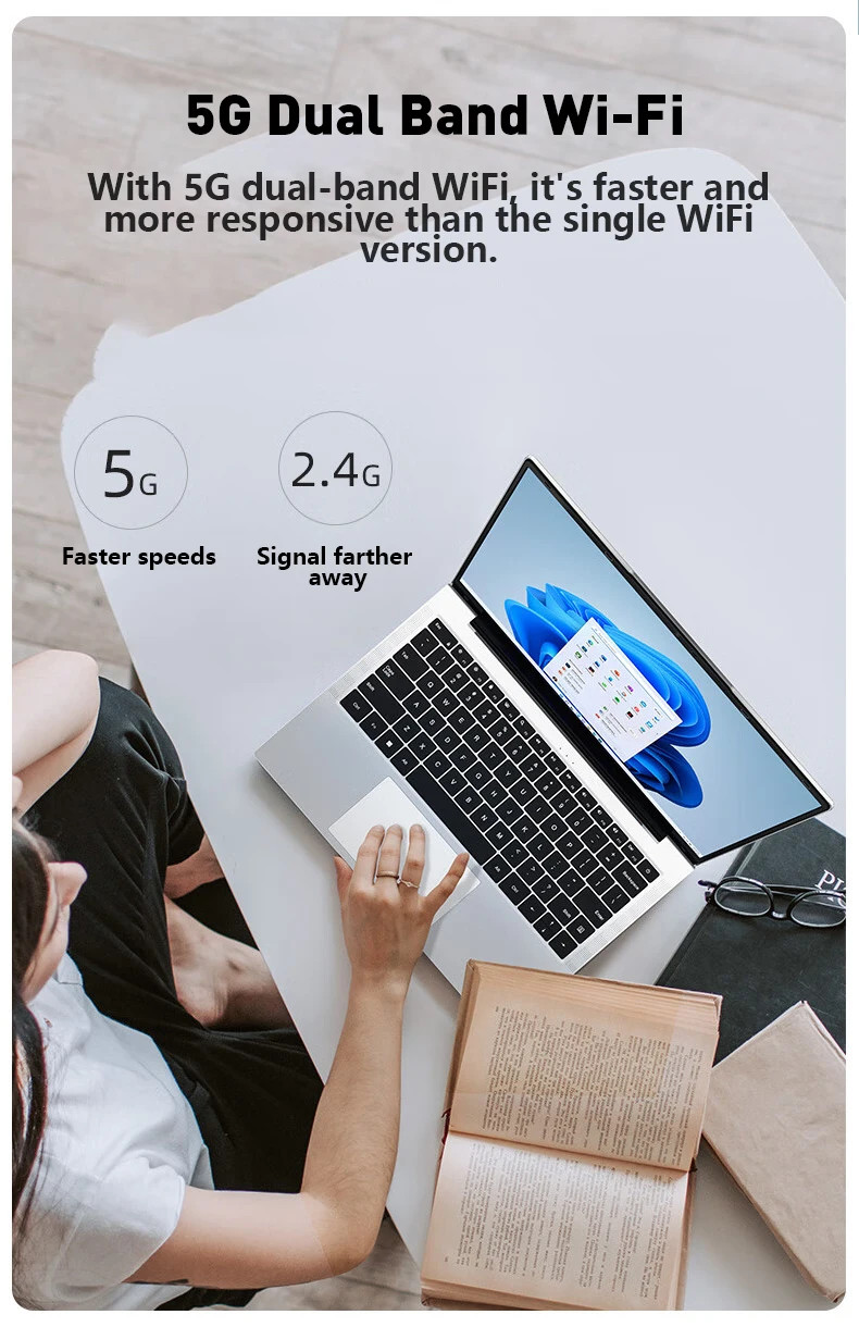 14.1″ Ultra Slim Laptop 16GB RAM 2TB SSD Intel N3700 Notebook Windows 11 Pro.