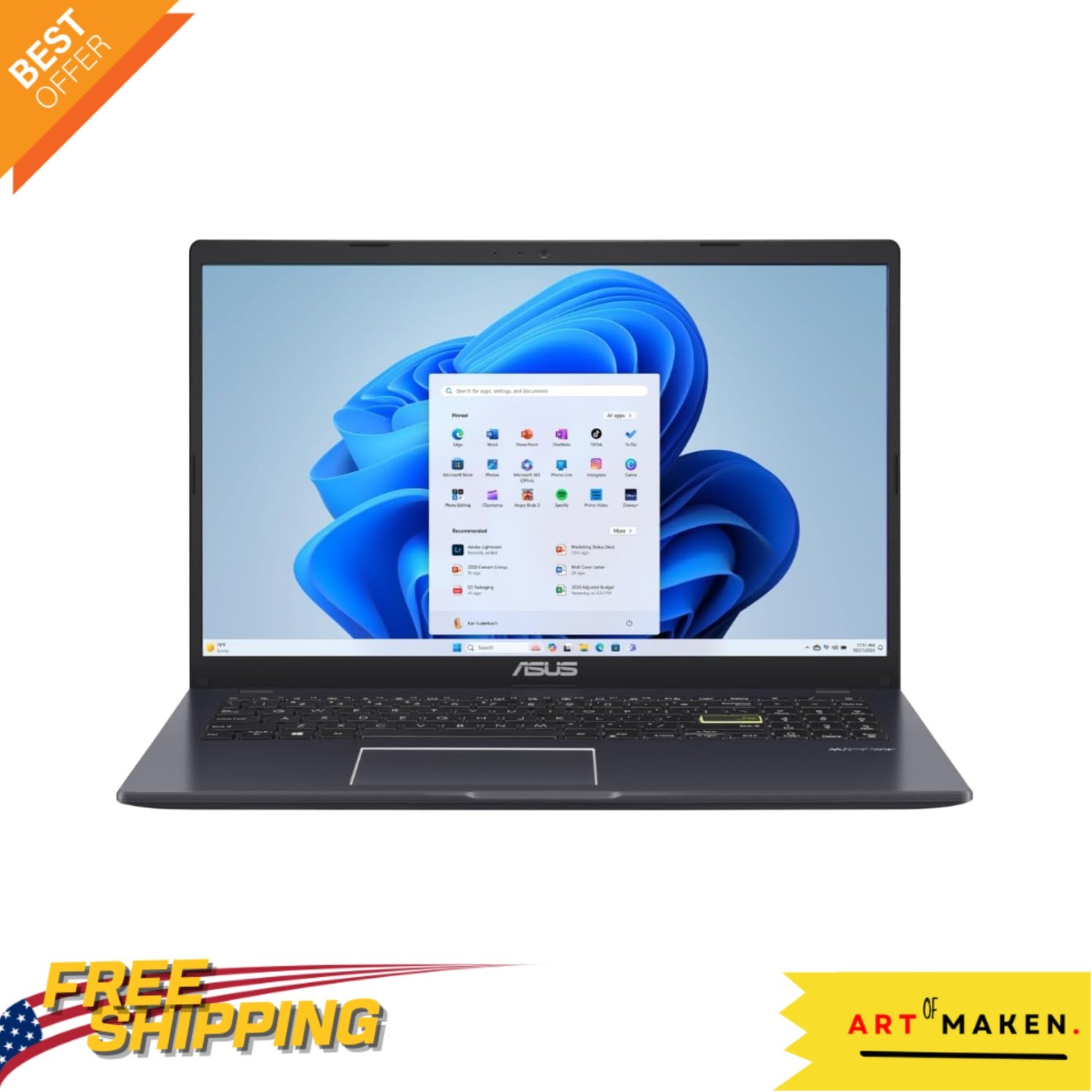 Vivobook Go 15.6” Slim Laptop – Lenovo Intel Dual-Core, Star Black, Windows 11