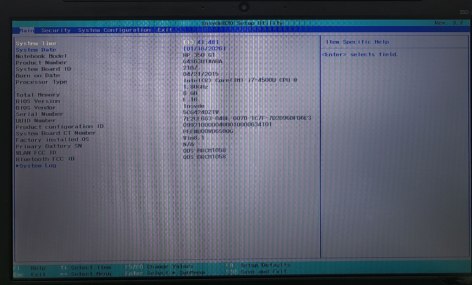 HP 350 G1 15.6″ Laptop Intel Core i7-4500U 8GB RAM NO HD/OS/BATT (FL)