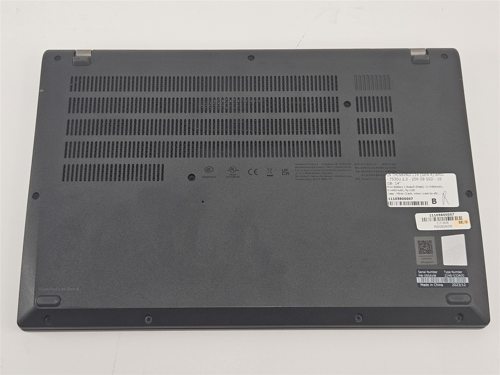 Lenovo ThinkPad L14 Gen 4 256GB SSD 16GB Ryzen 5 PRO 7530U 14″ AMD Radeon No OS